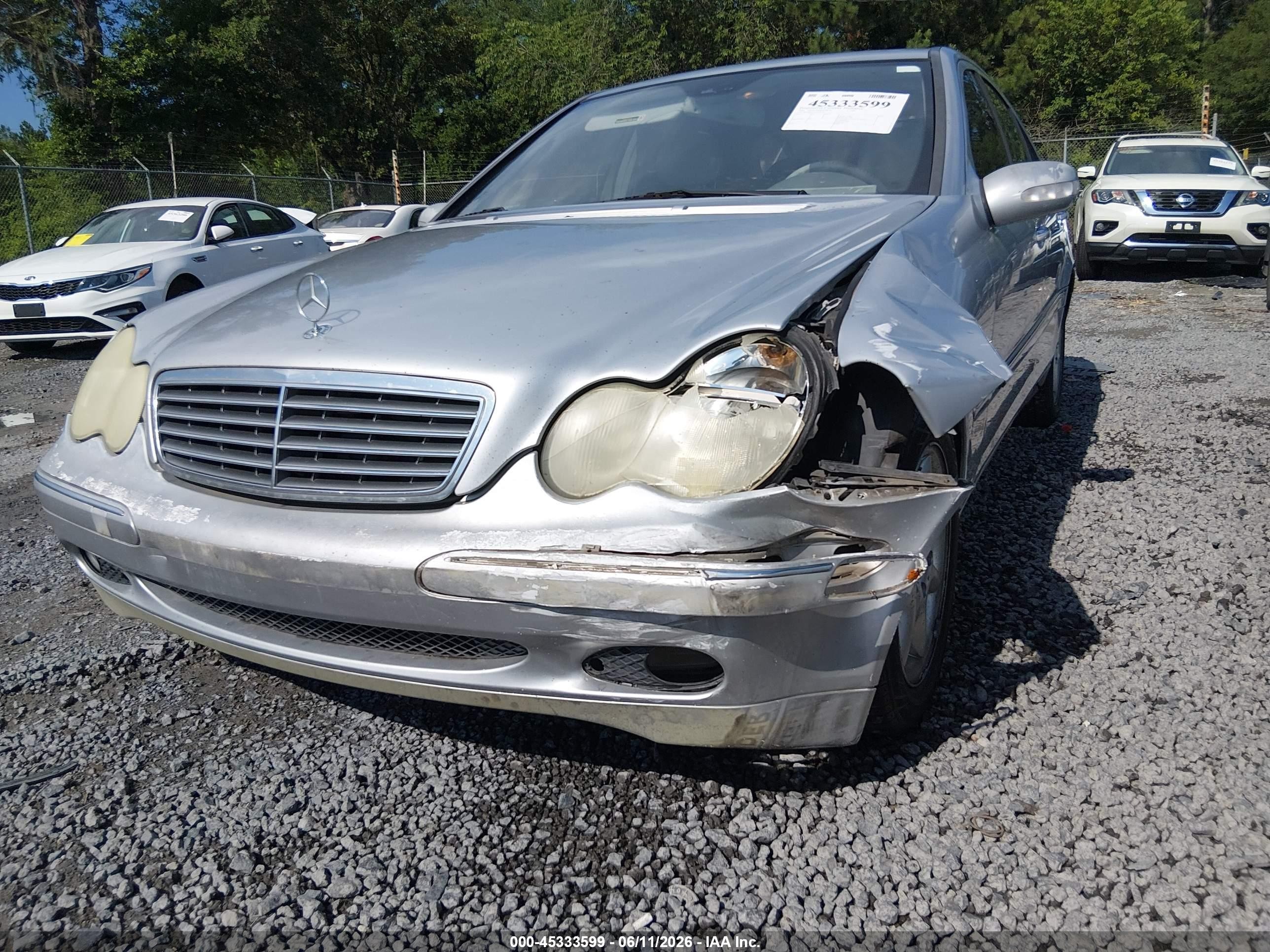 2002 Mercedes-benz C 240 Silver vin: WDBRF61J82F164143