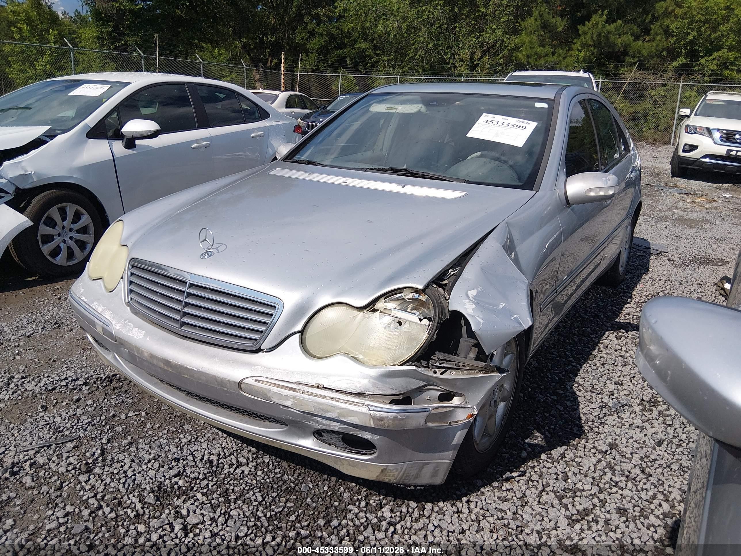 2002 Mercedes-benz C 240 Silver vin: WDBRF61J82F164143