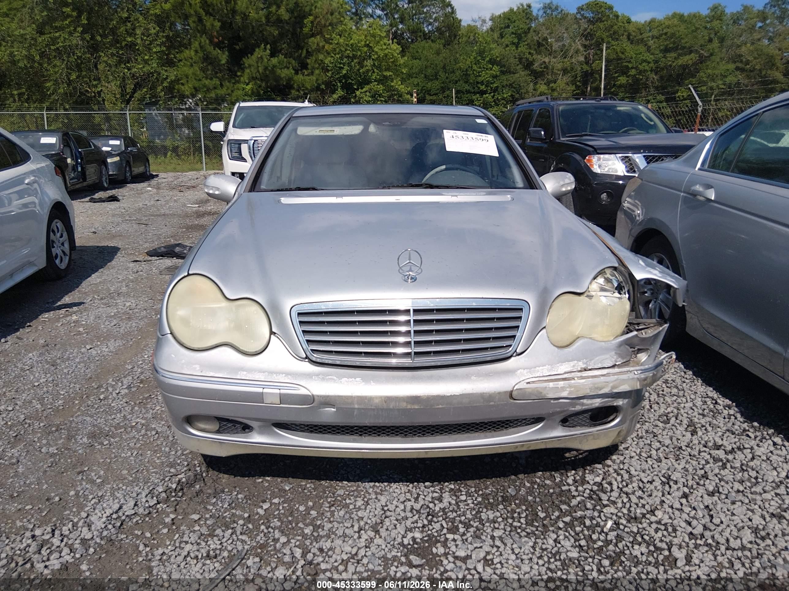 2002 Mercedes-benz C 240 Silver vin: WDBRF61J82F164143