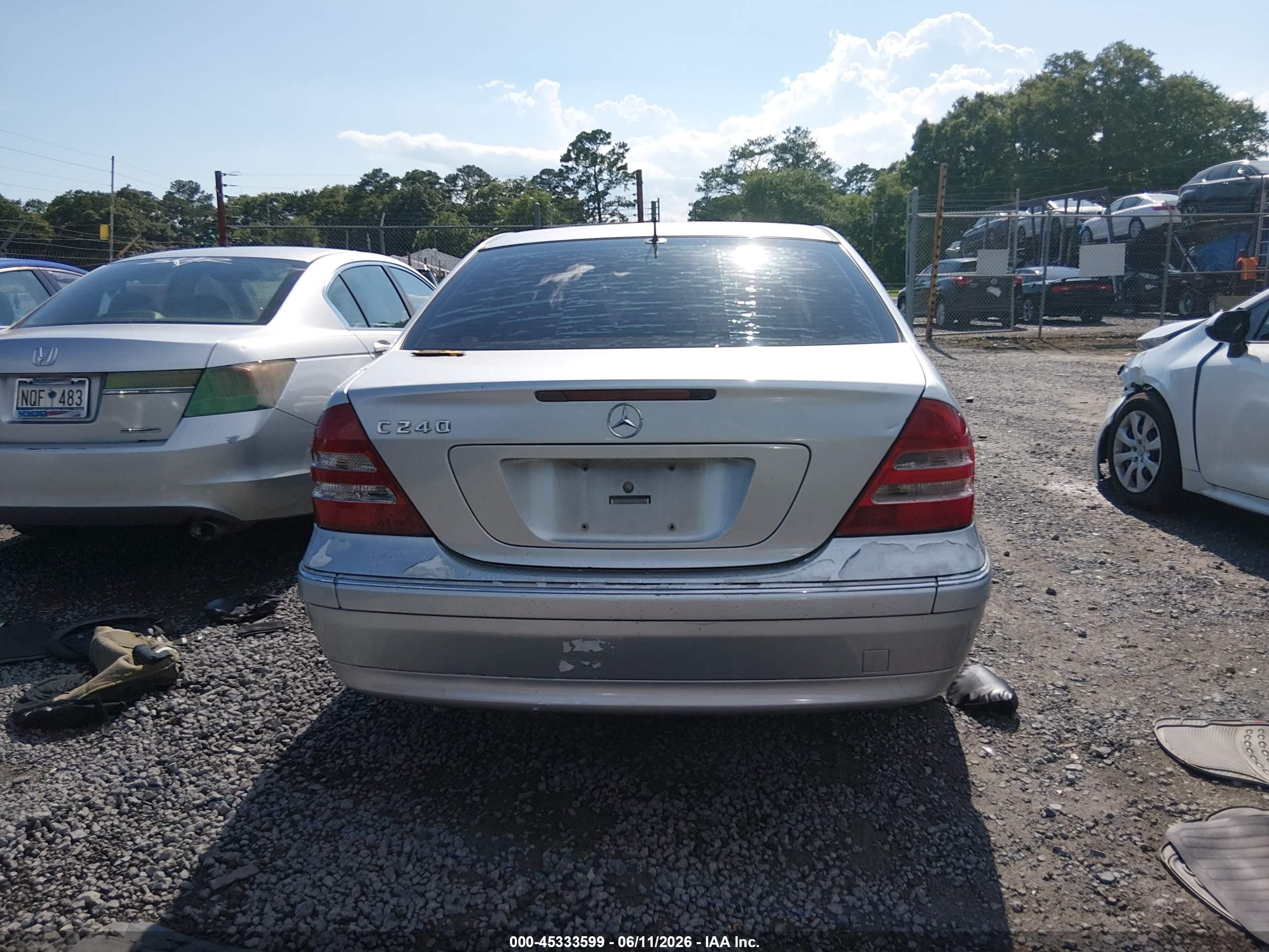 2002 Mercedes-benz C 240 Silver vin: WDBRF61J82F164143