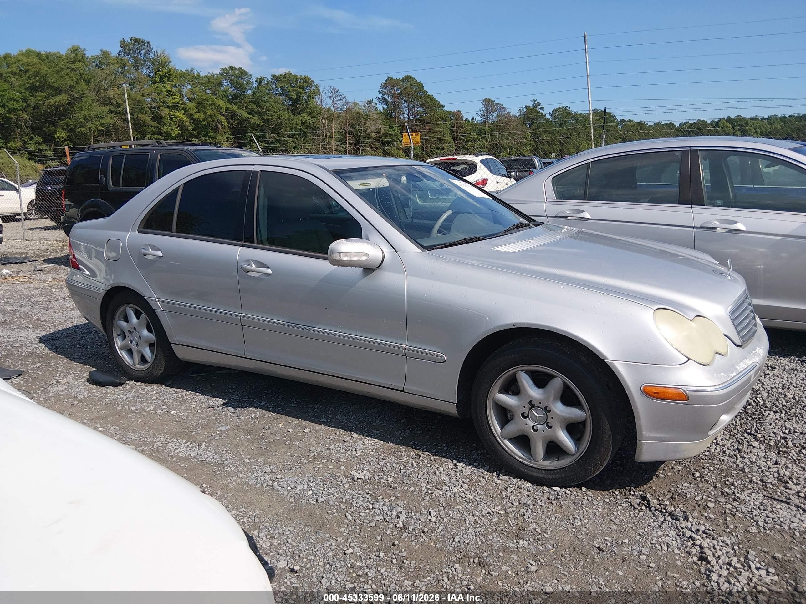 2002 Mercedes-benz C 240 Silver vin: WDBRF61J82F164143