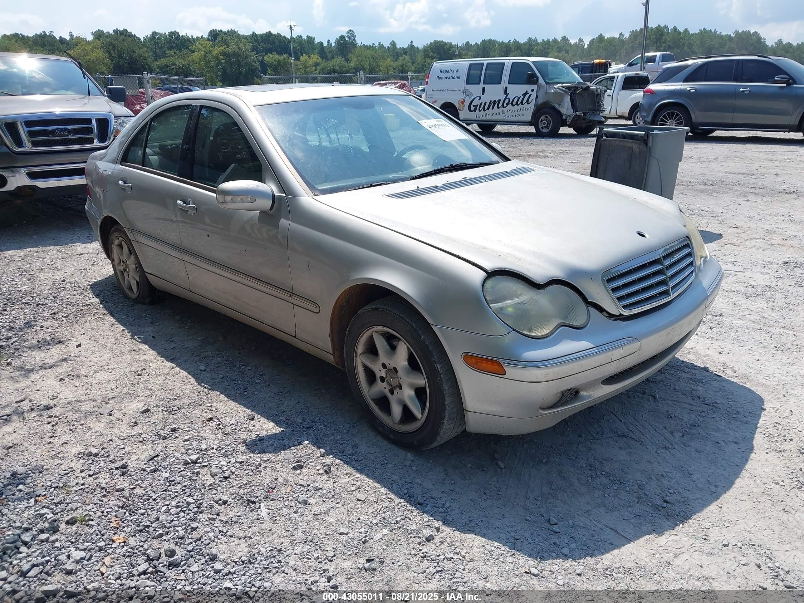 2002 Mercedes-benz C 240   Silver vin: WDBRF61J92F190928