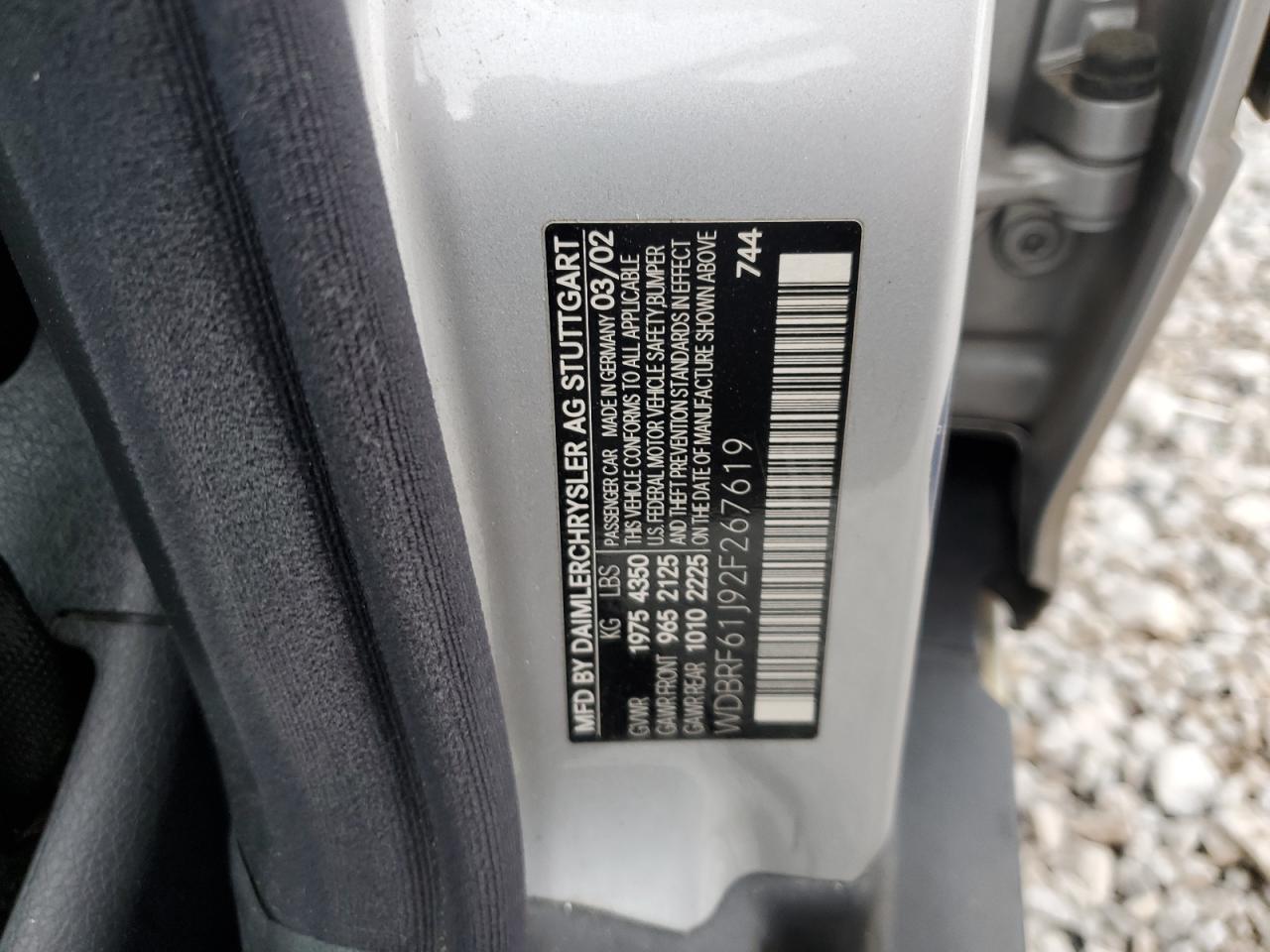 2002 Mercedes-benz C 240 Серебряный vin: WDBRF61J92F267619