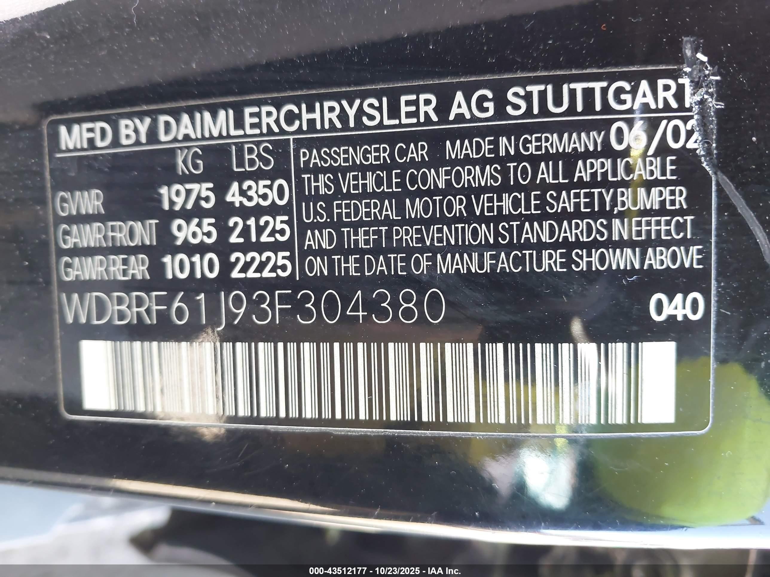 2003 Mercedes-benz C 240   Black vin: WDBRF61J93F304380
