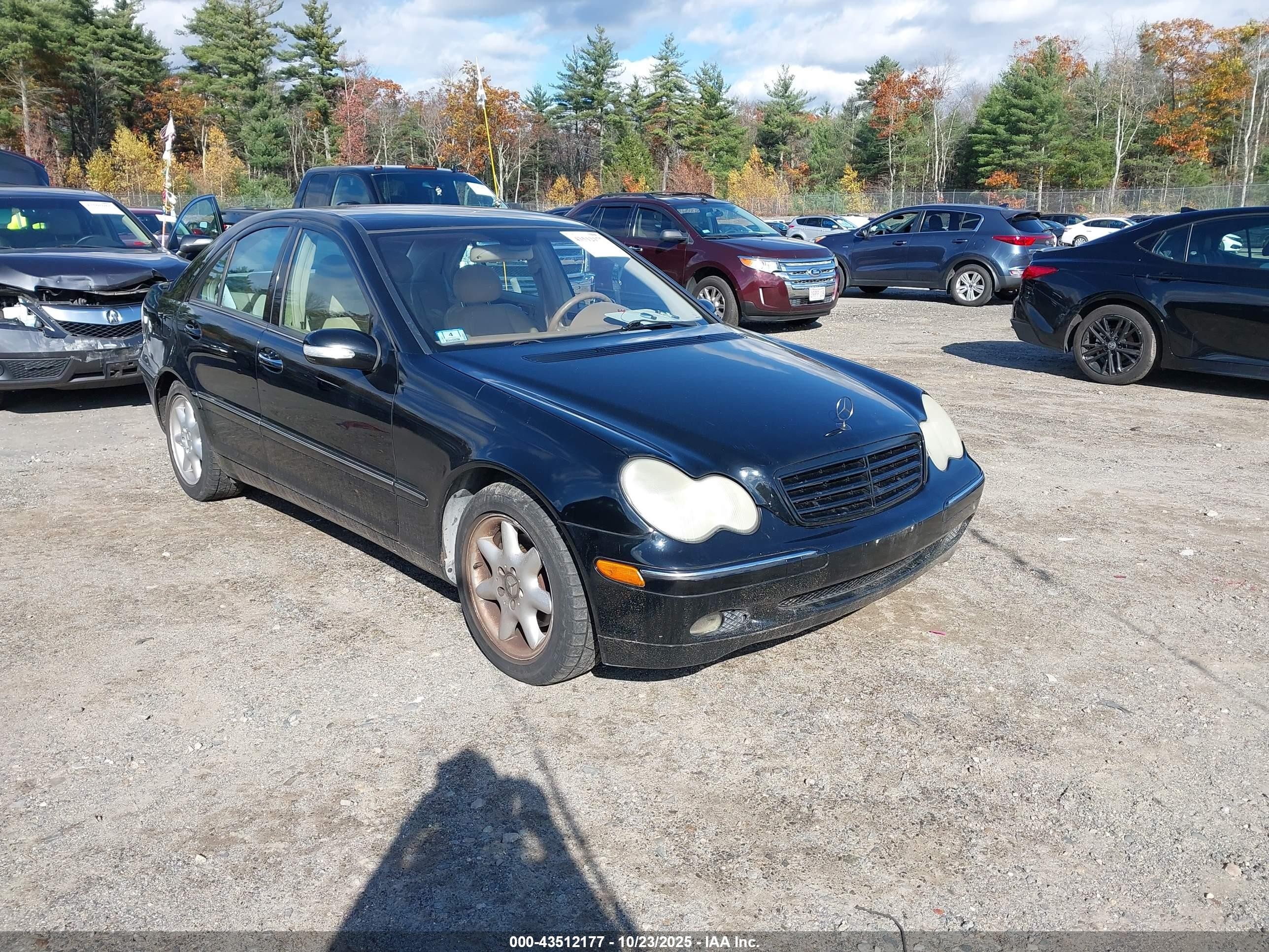 2003 Mercedes-benz C 240   Черный vin: WDBRF61J93F304380