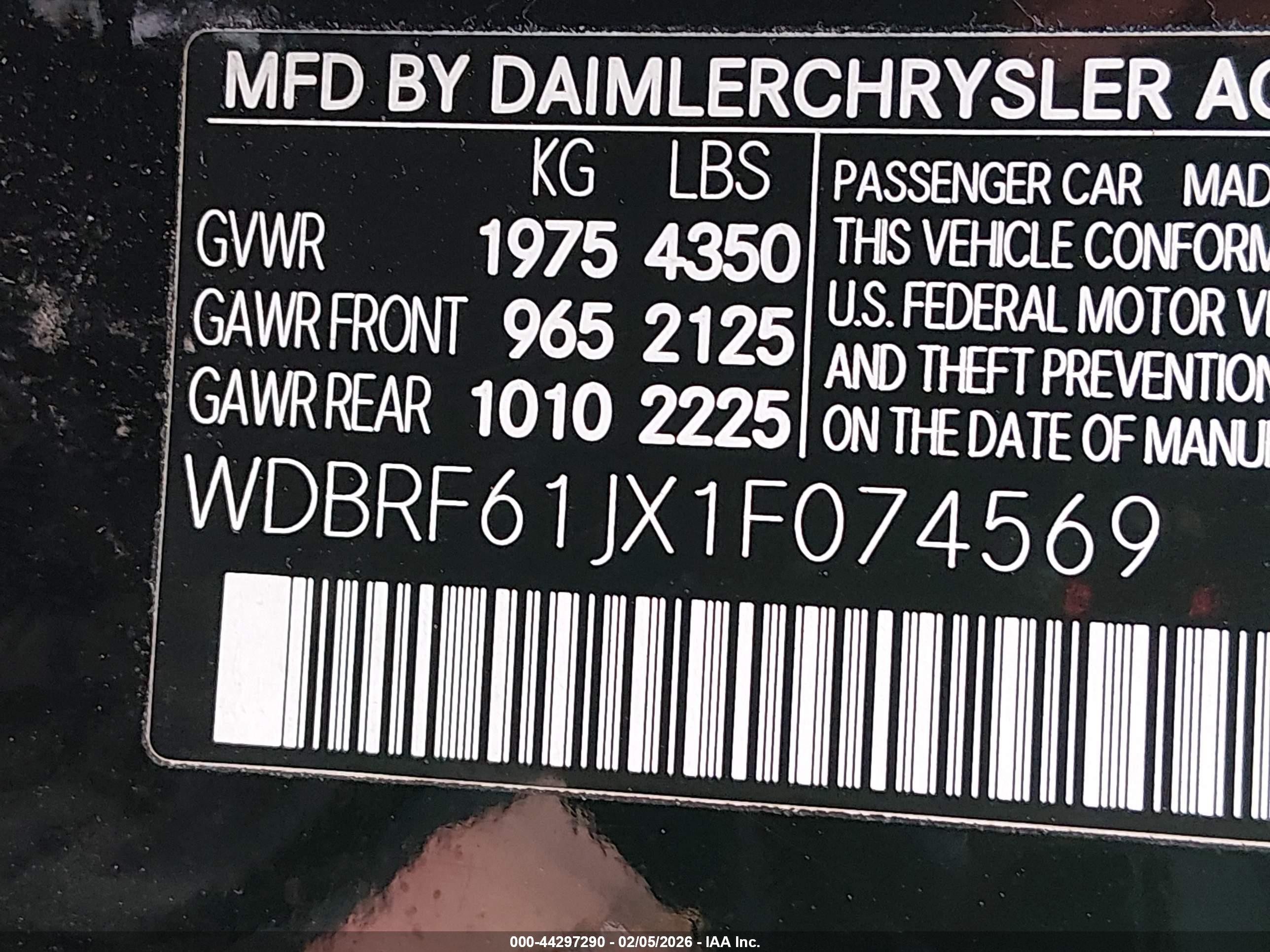 2001 Mercedes-benz C 240   Black vin: WDBRF61JX1F074569