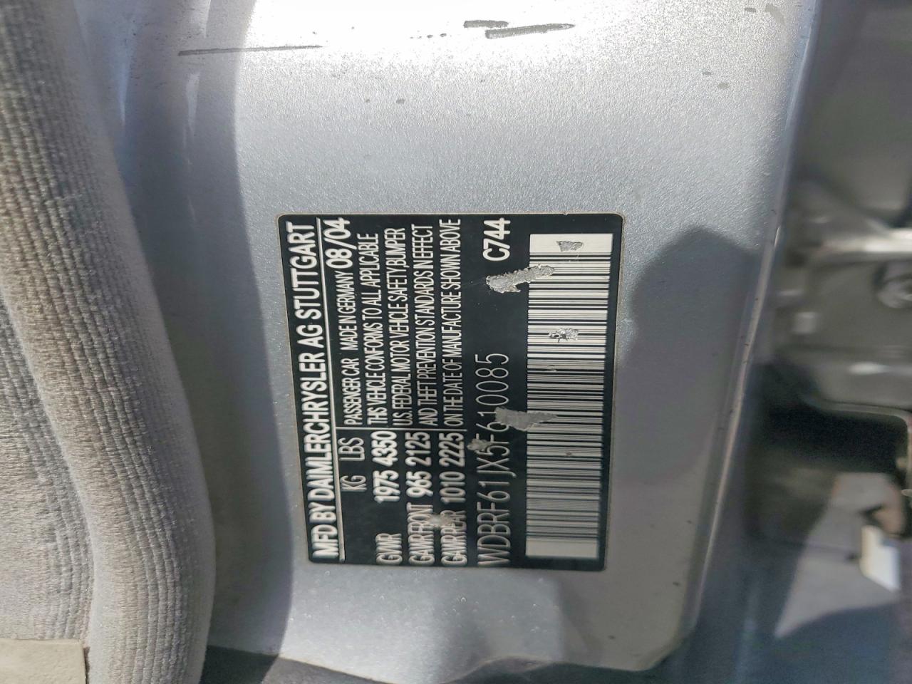 2005 Mercedes-benz C 240 Silver vin: WDBRF61JX5F610085