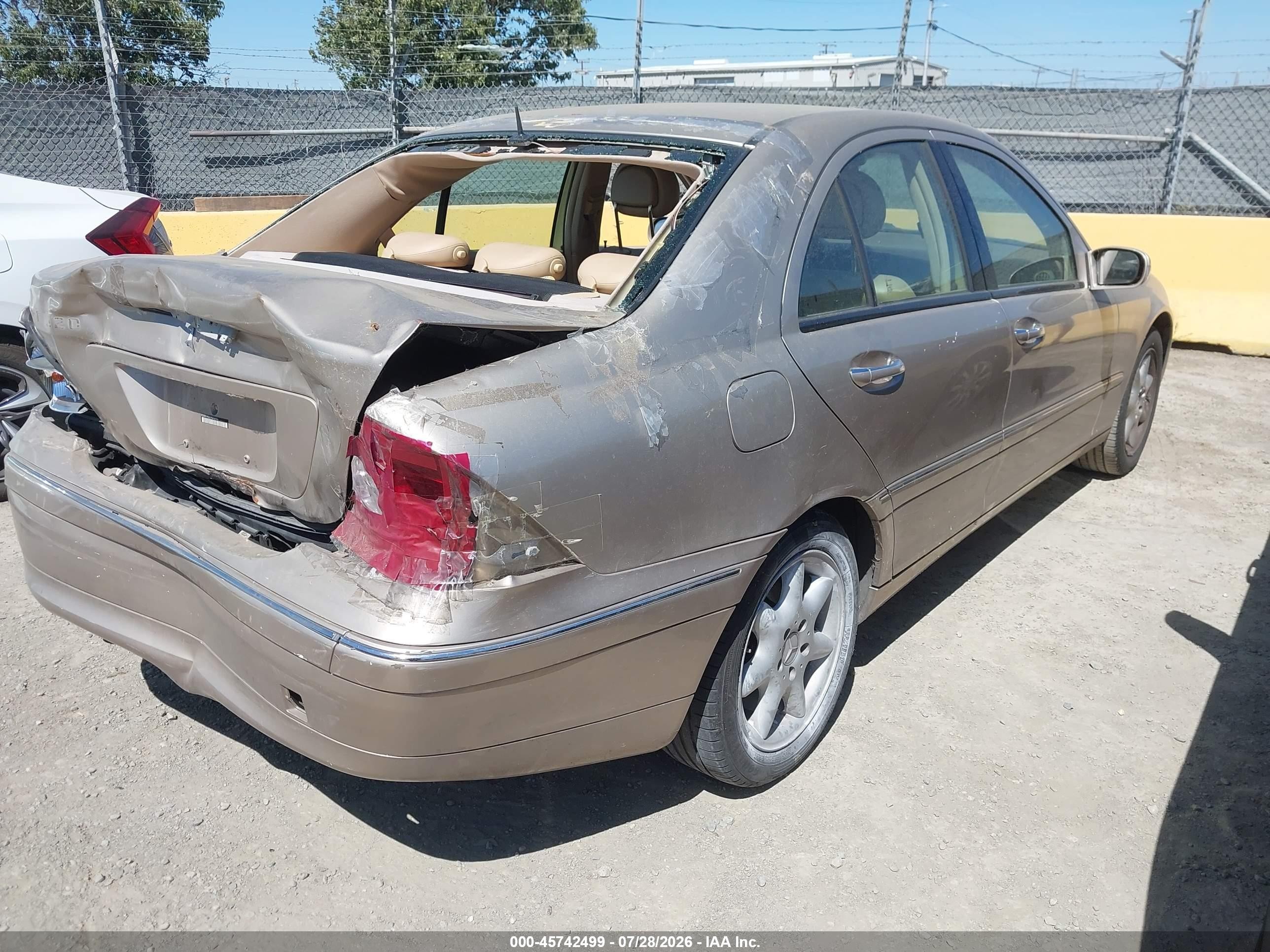 2001 Mercedes-benz C 320 Gold vin: WDBRF64J21F072990