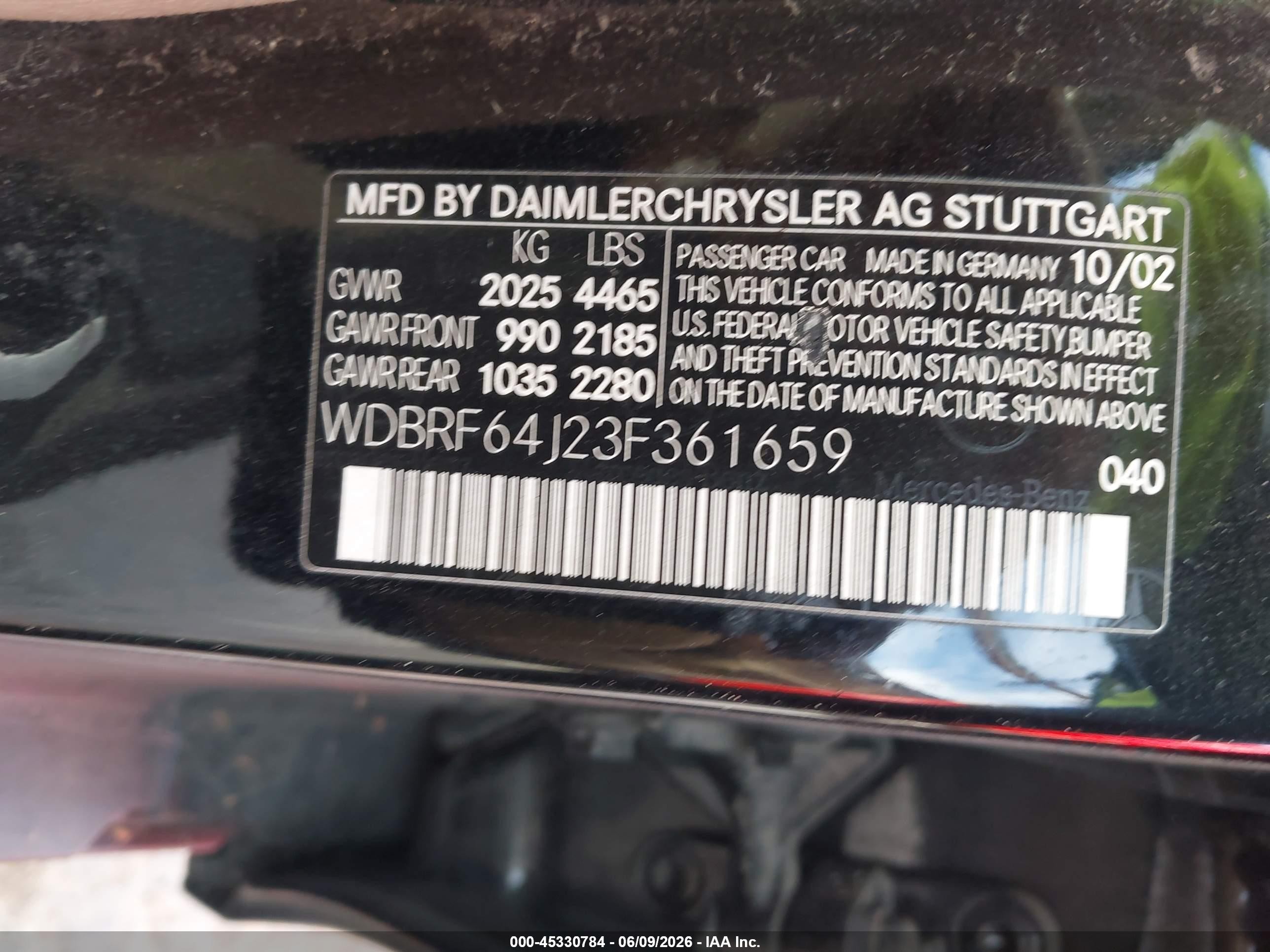 2003 Mercedes-benz C 320 Sport Черный vin: WDBRF64J23F361659