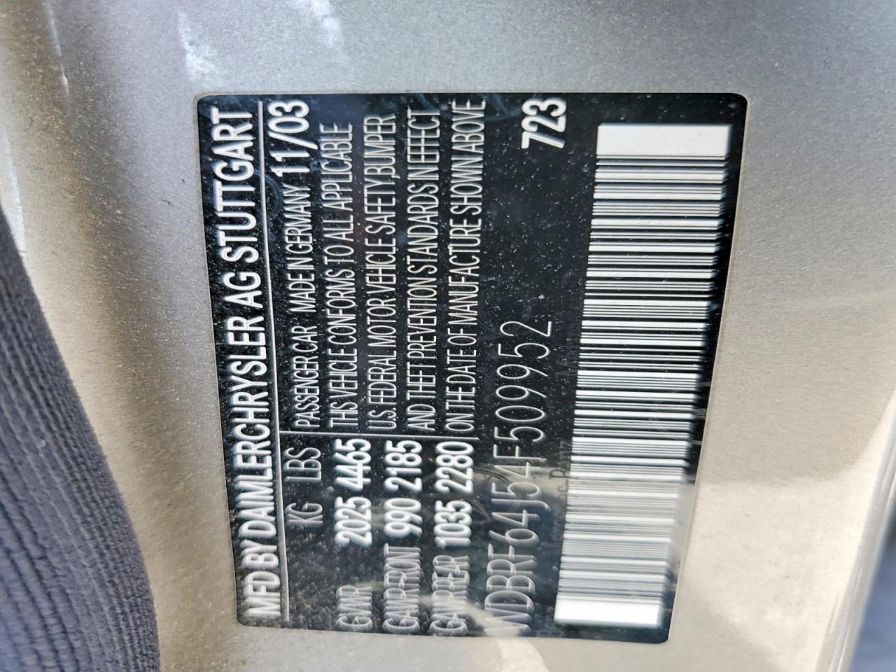 2004 Mercedes-benz C 320 Серебряный vin: WDBRF64J54F509952
