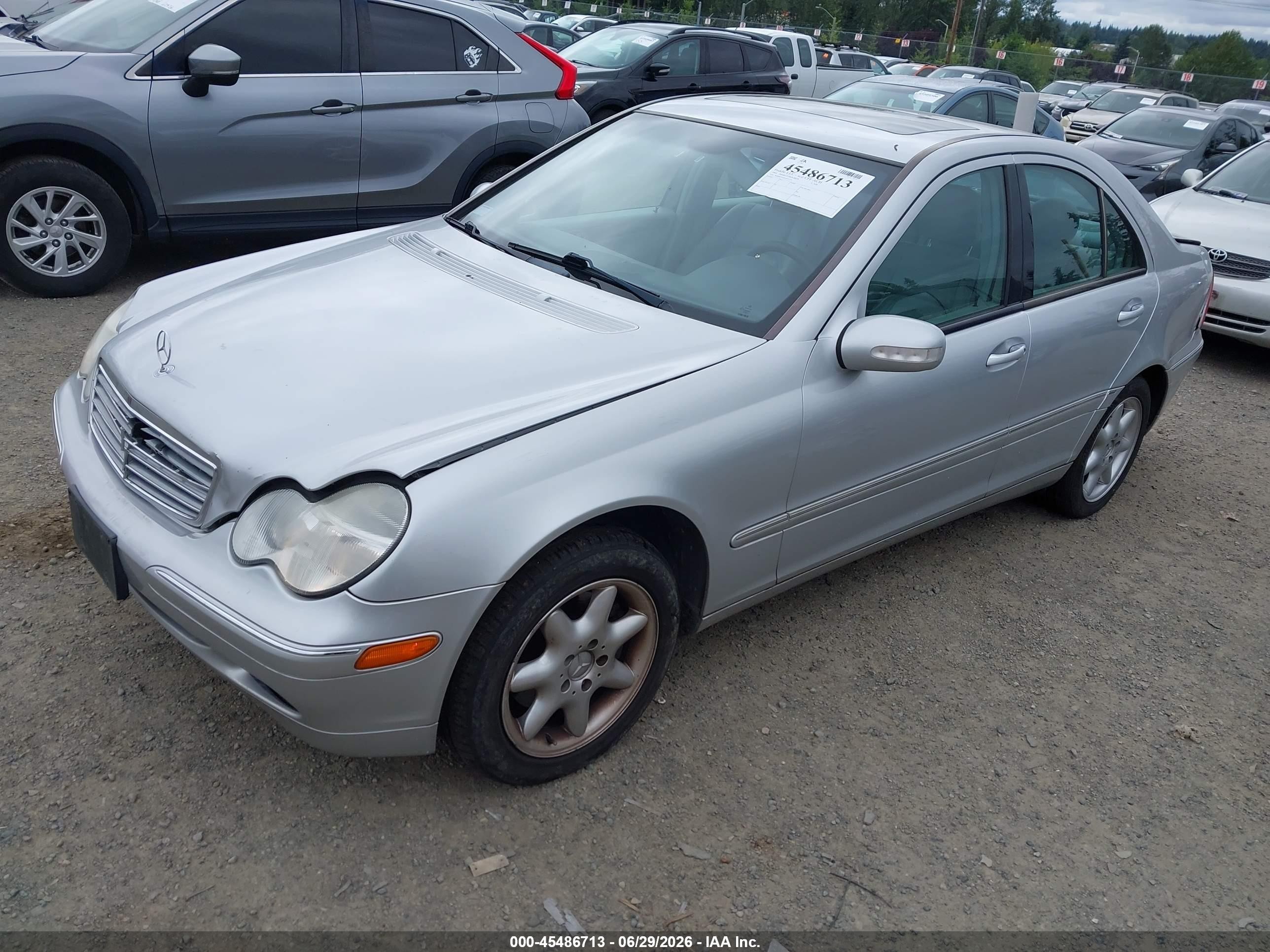 2001 Mercedes-benz C 320   Silver vin: WDBRF64J81F057118