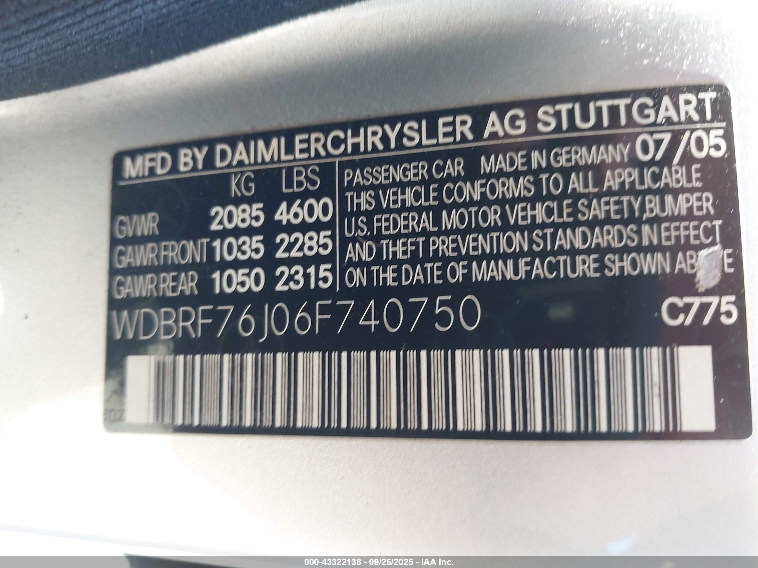 2006 Mercedes-benz C 55 Amg   Silver vin: WDBRF76J06F740750