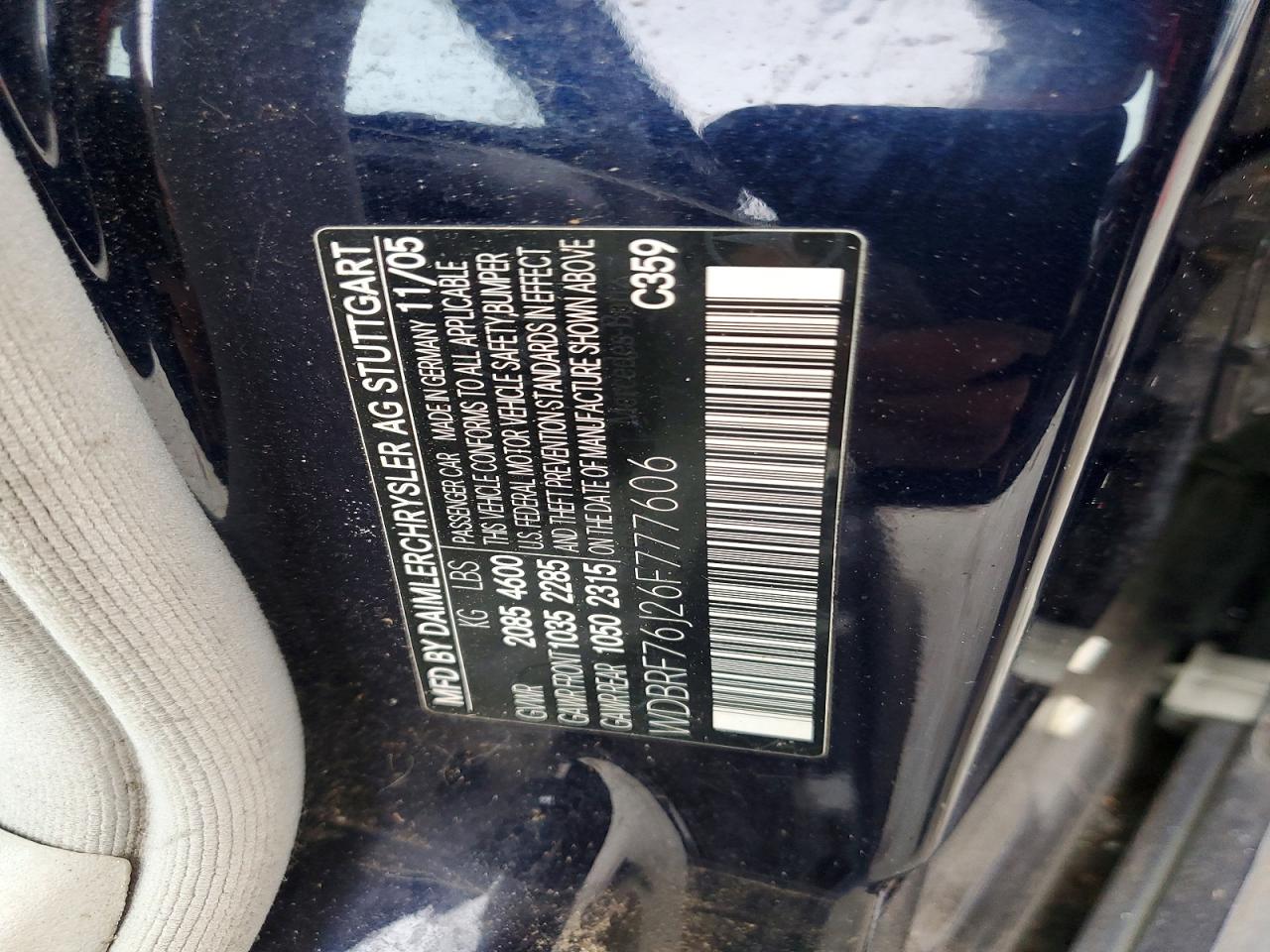 2006 Mercedes-benz C 55 Amg Blue vin: WDBRF76J26F777606