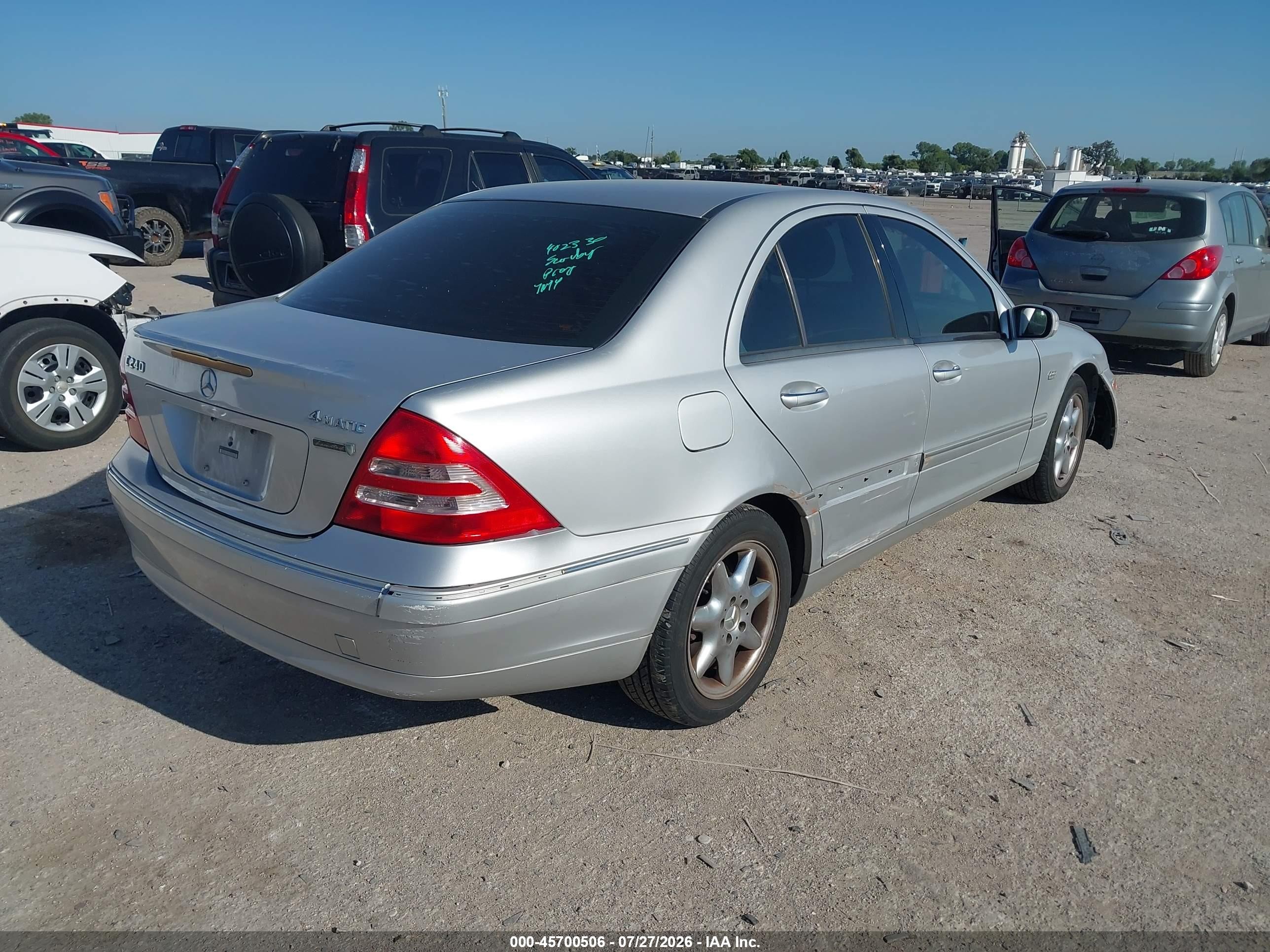 2004 Mercedes-benz C 240 4matic Silver vin: WDBRF81J04F536427