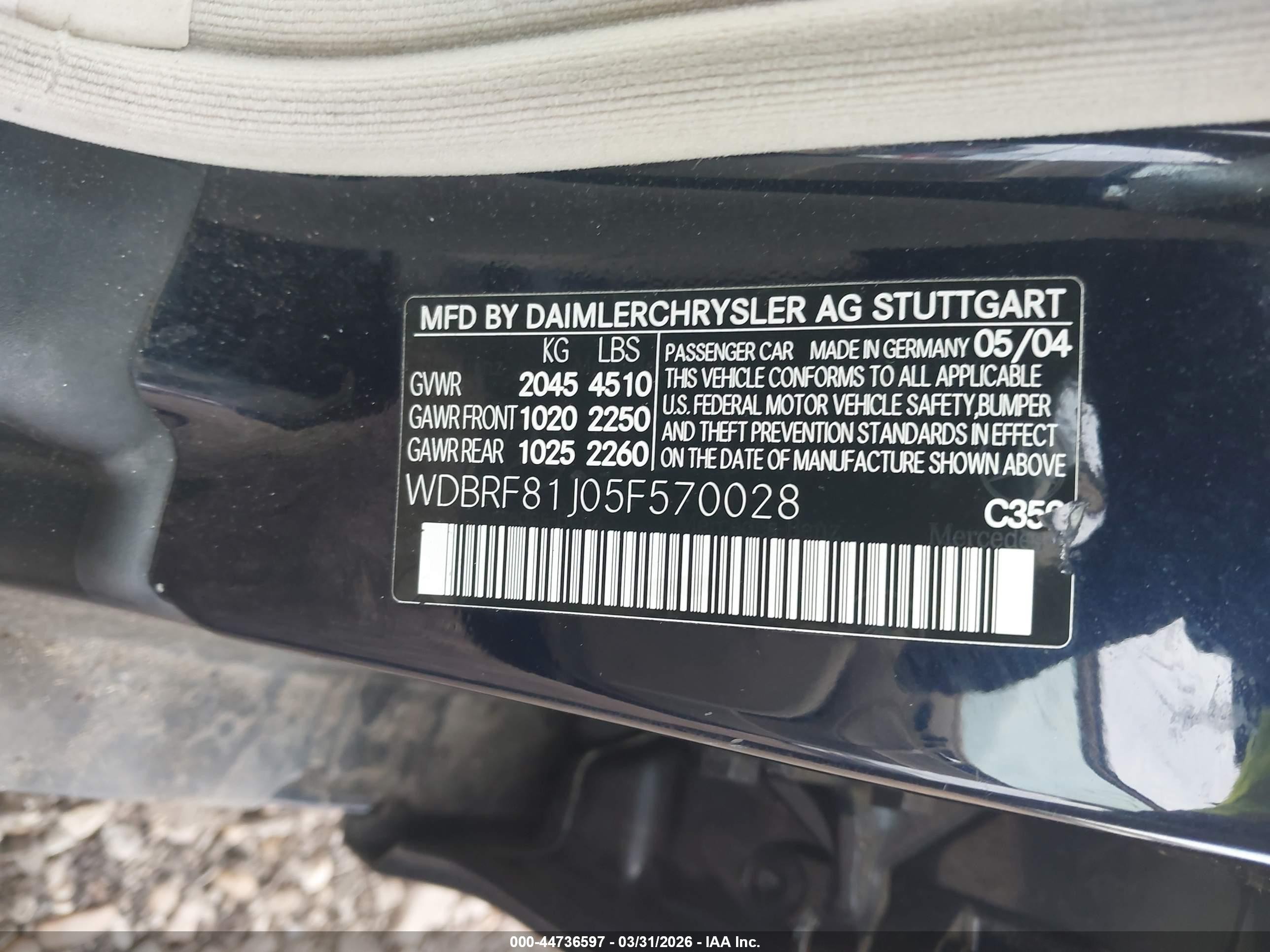 2005 Mercedes-benz C 240 Luxury 4matic Blue vin: WDBRF81J05F570028