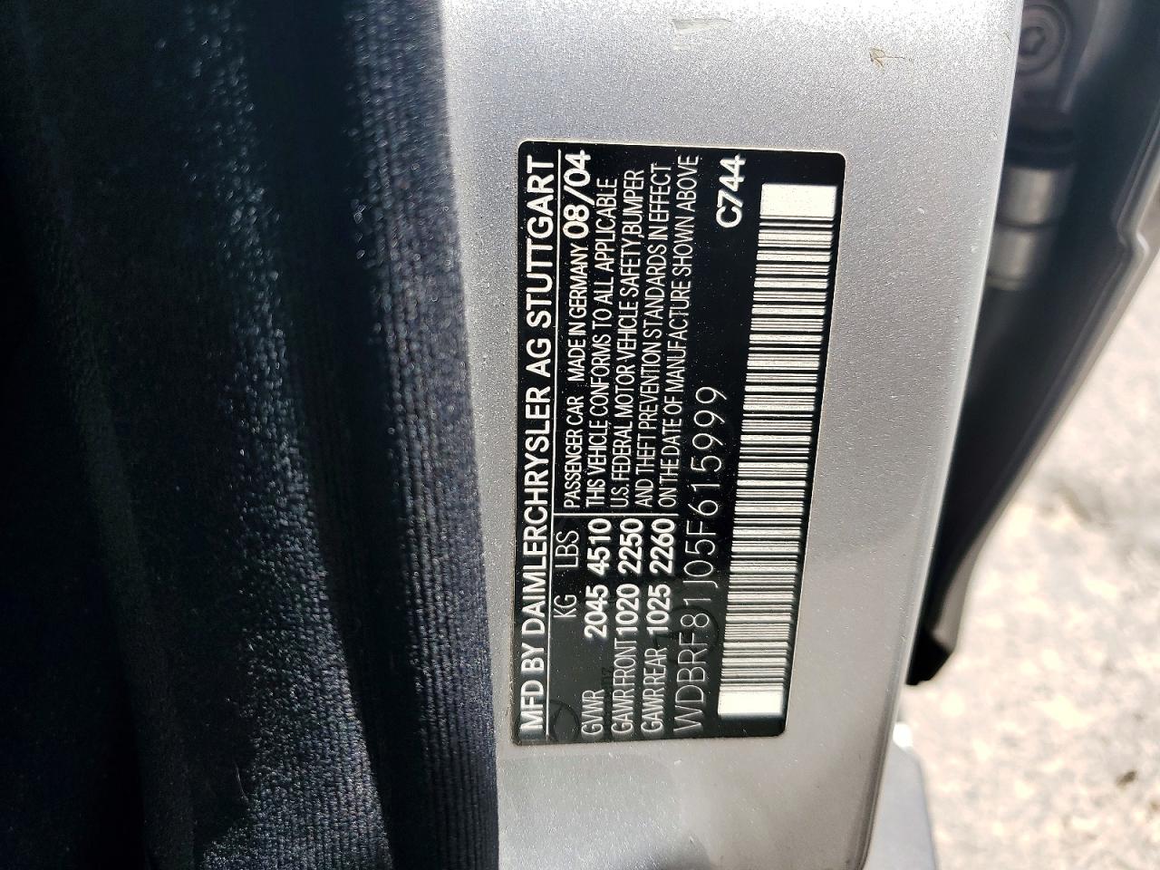 2005 Mercedes-benz C 240 4matic Silver vin: WDBRF81J05F615999