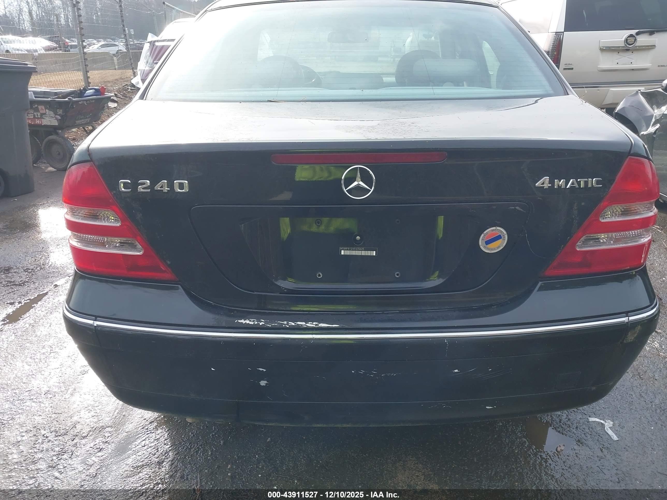 2004 Mercedes-benz C 240 4matic Black vin: WDBRF81J24F470625