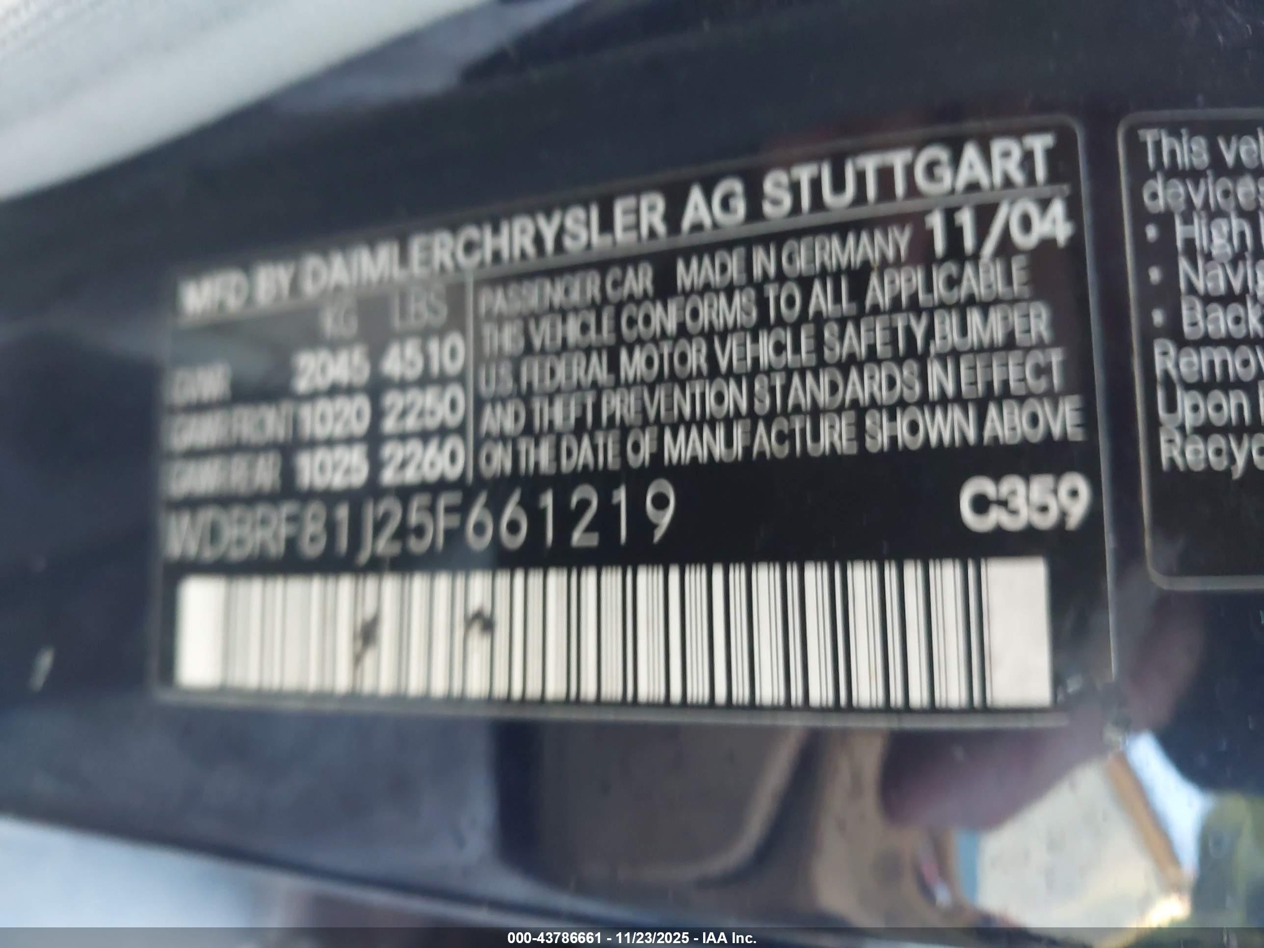 2005 Mercedes-benz C 240 Luxury 4matic Black vin: WDBRF81J25F661219