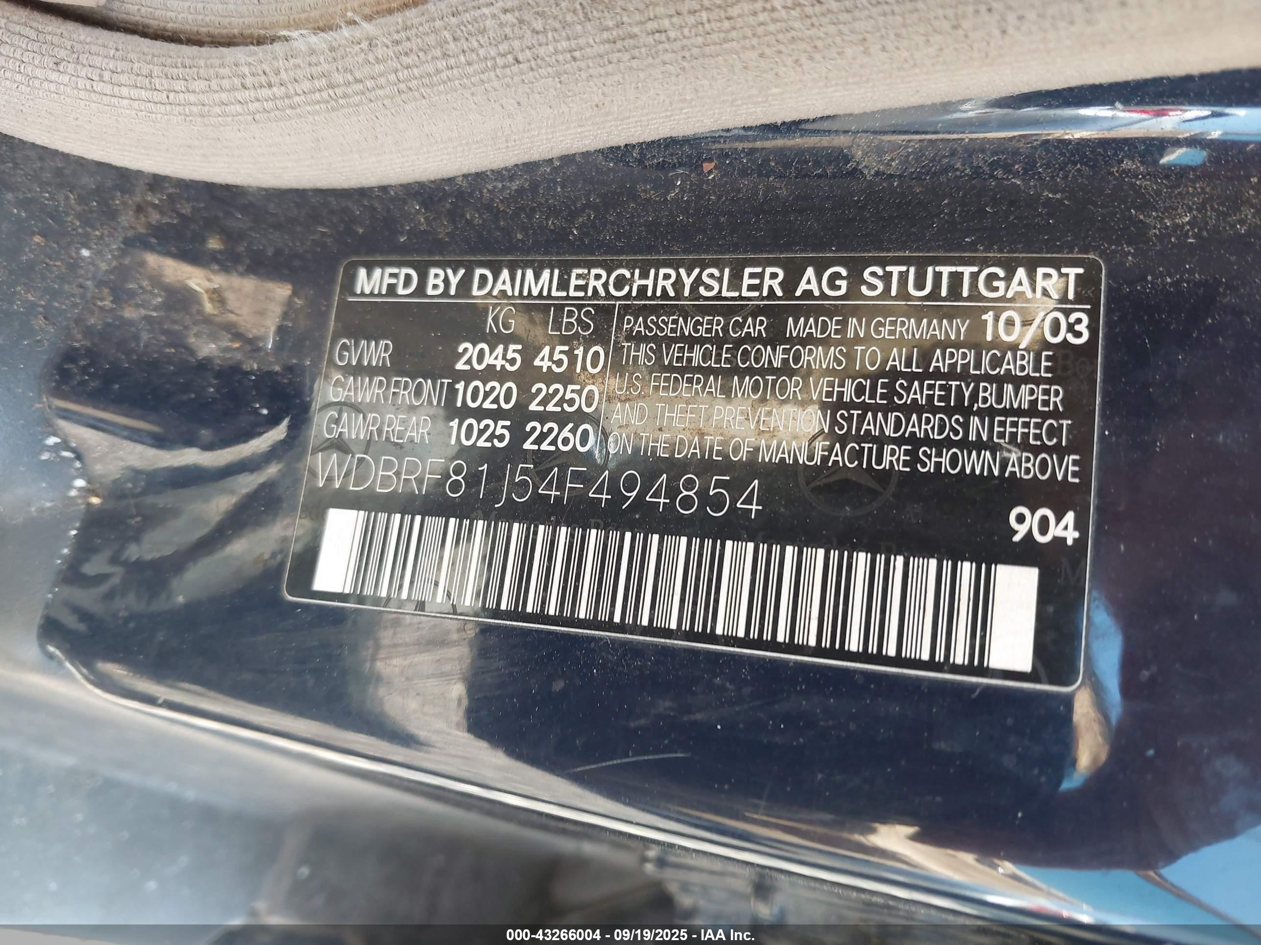 2004 Mercedes-benz C 240 4matic Синий vin: WDBRF81J54F494854
