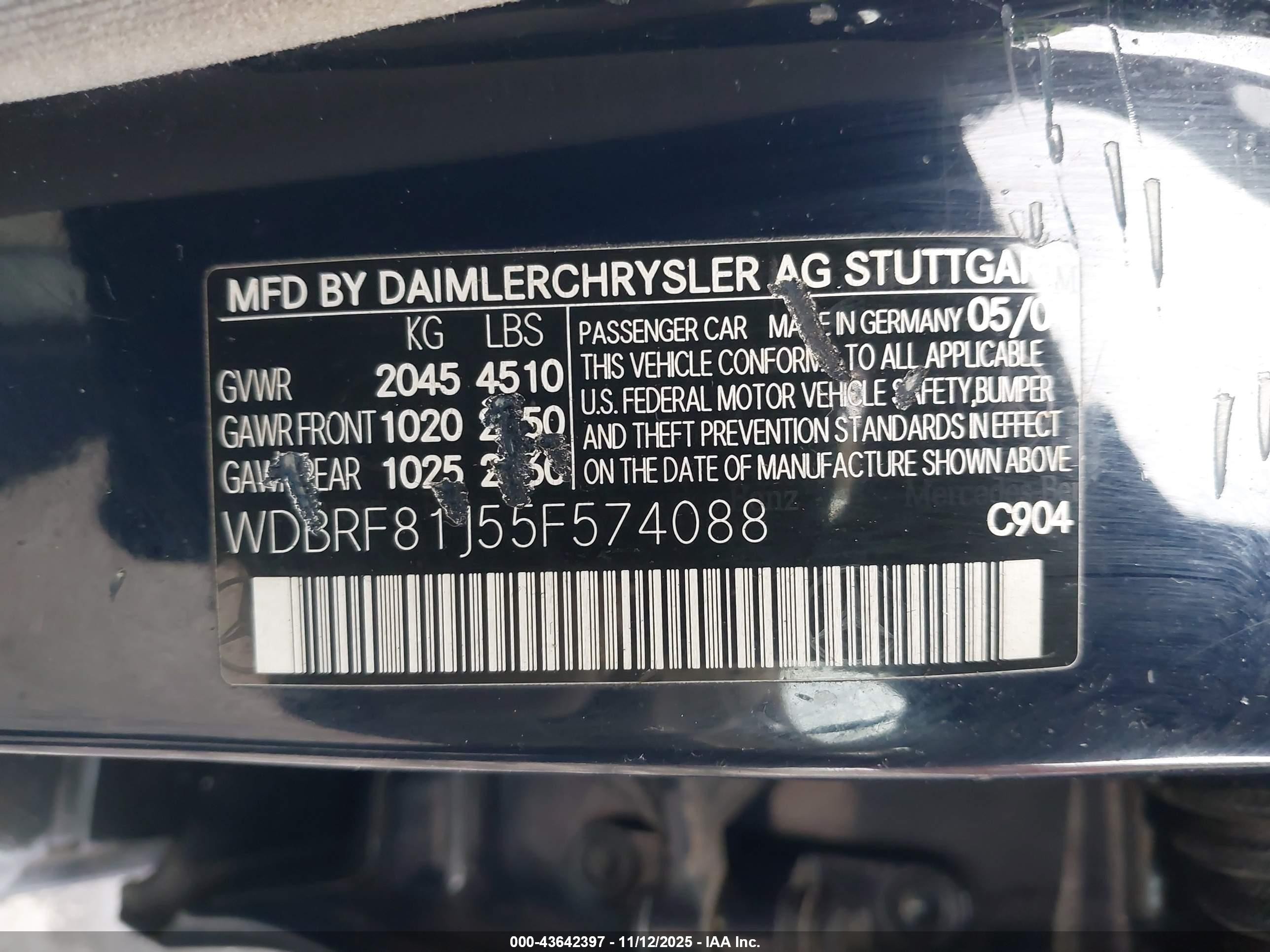 2005 Mercedes-benz C 240 Luxury 4matic Navy vin: WDBRF81J55F574088