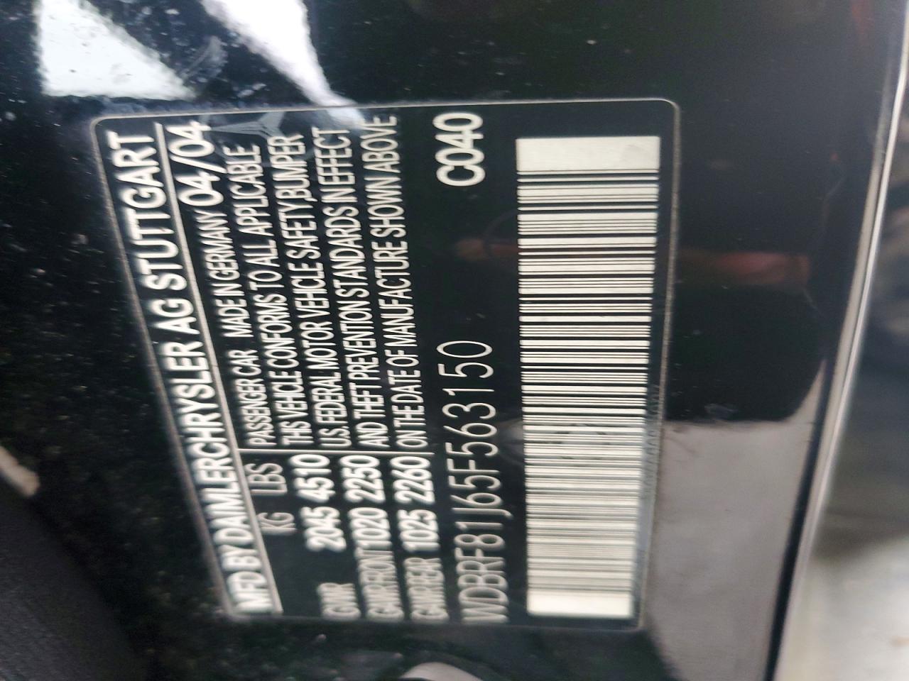 2005 Mercedes-benz C 240 4matic Black vin: WDBRF81J65F563150