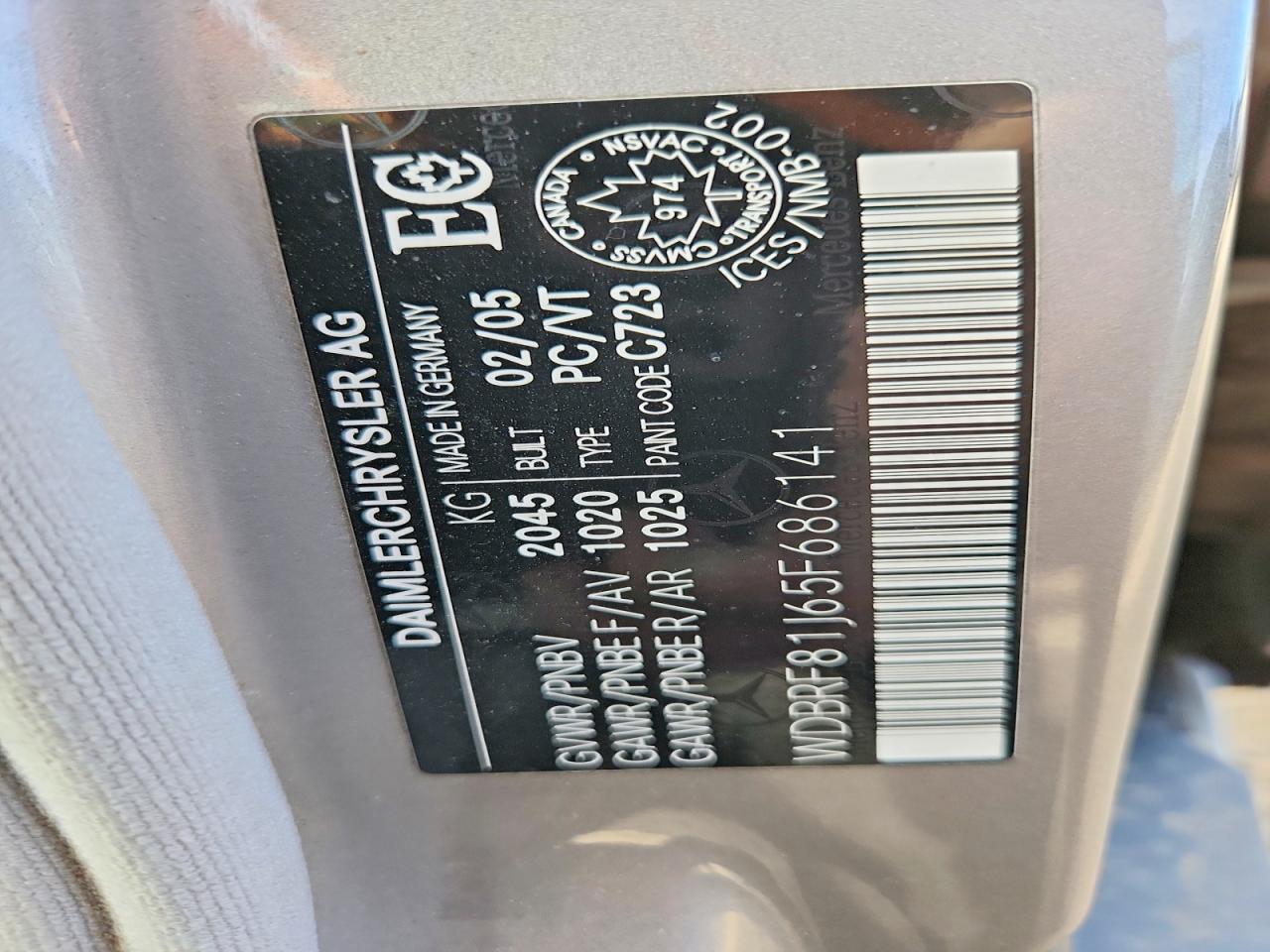 2005 Mercedes-benz C 240 4matic Silver vin: WDBRF81J65F686141