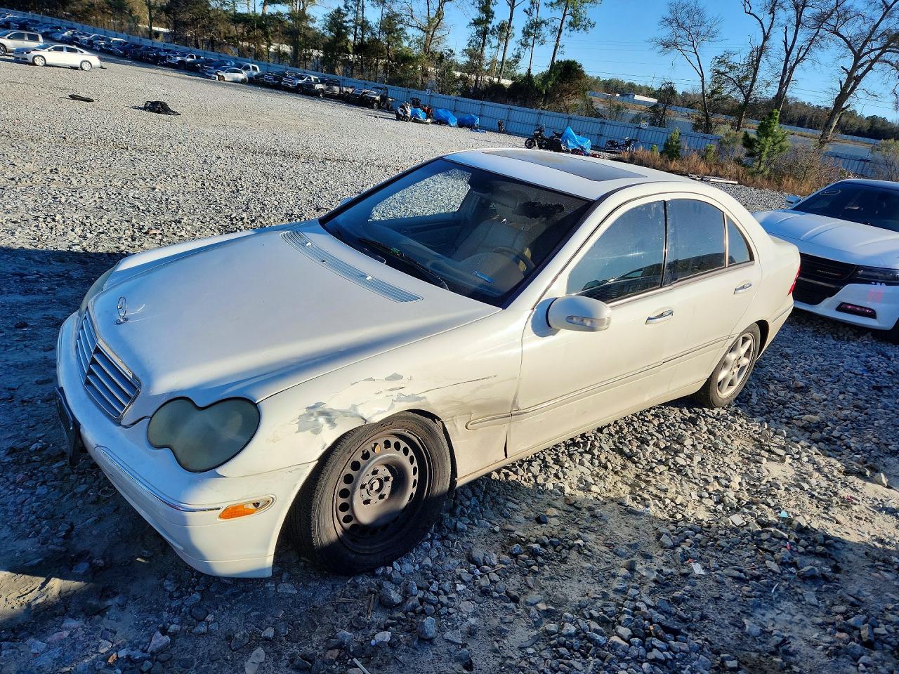 2003 Mercedes-benz C 240 4matic White vin: WDBRF81J93F419220