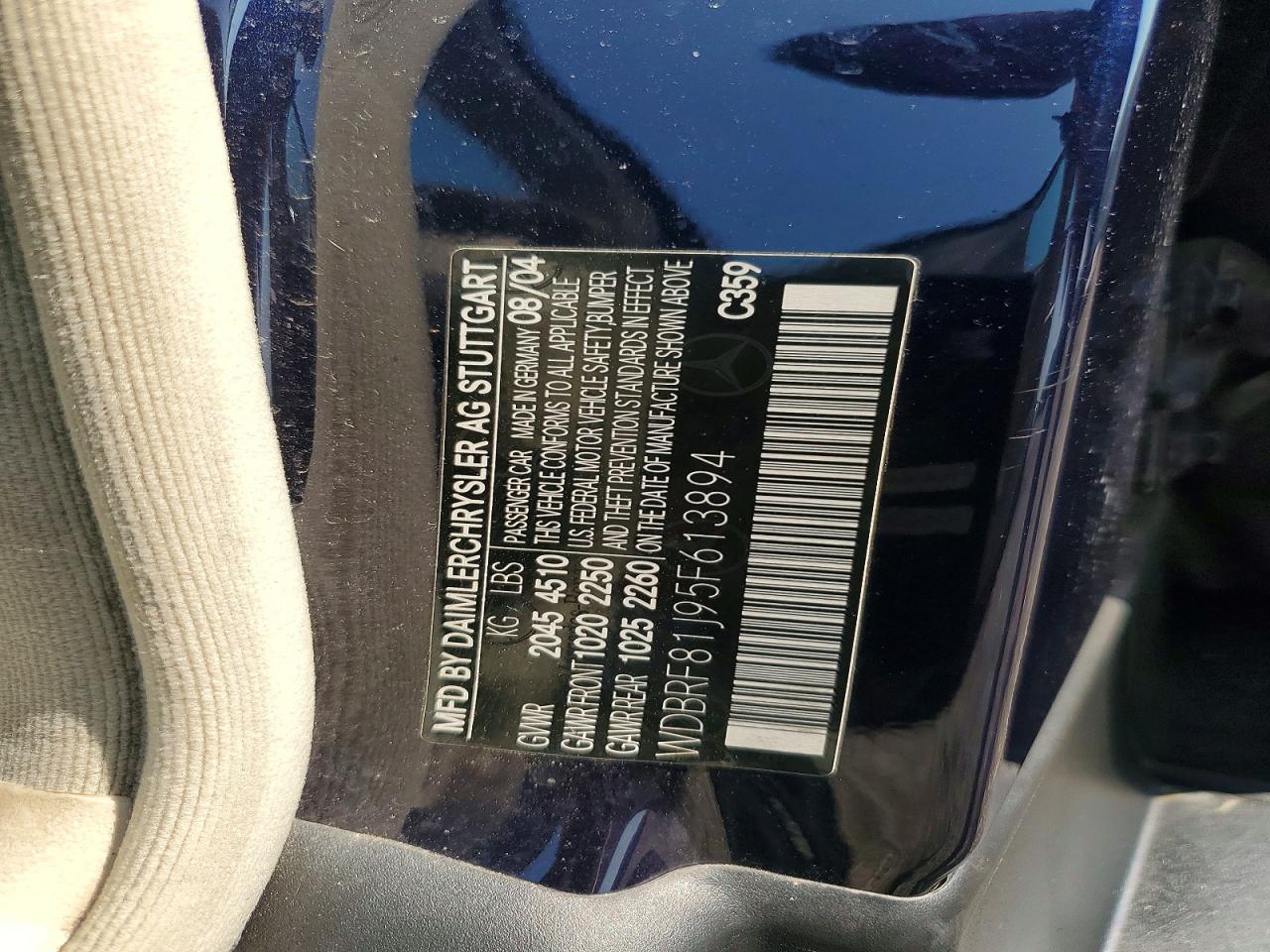 2005 Mercedes-benz C 240 4matic Blue vin: WDBRF81J95F613894