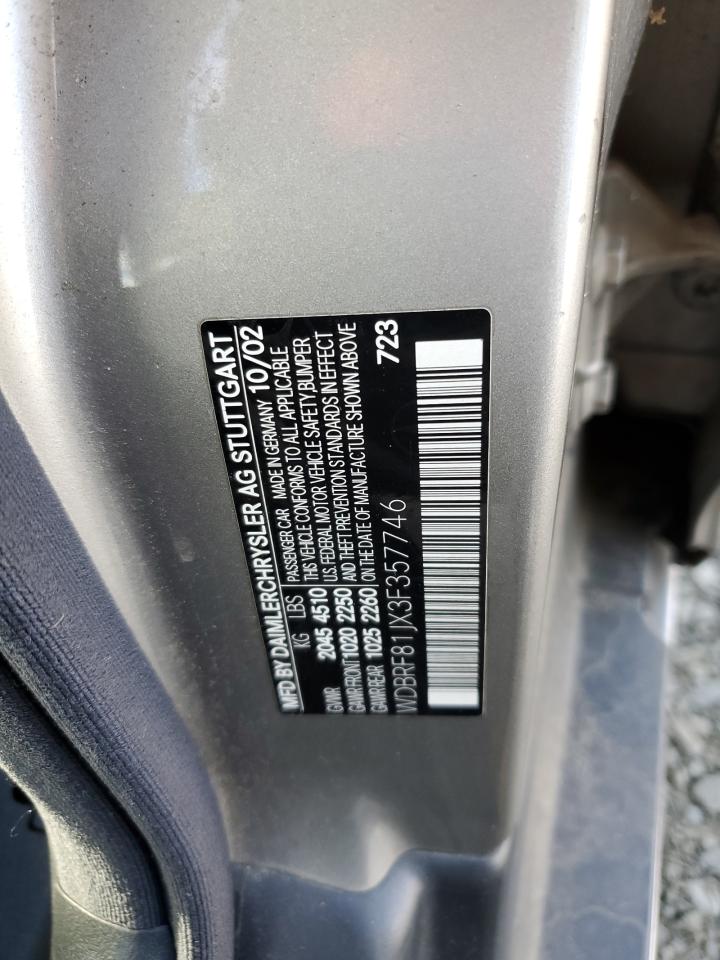 2003 Mercedes-benz C 240 4matic Silver vin: WDBRF81JX3F357746