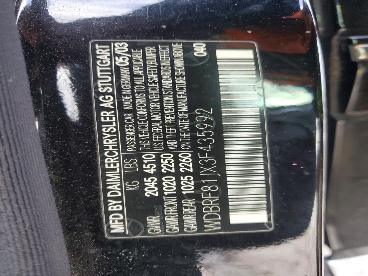 2003 Mercedes-benz C 240 4matic Black vin: WDBRF81JX3F435992