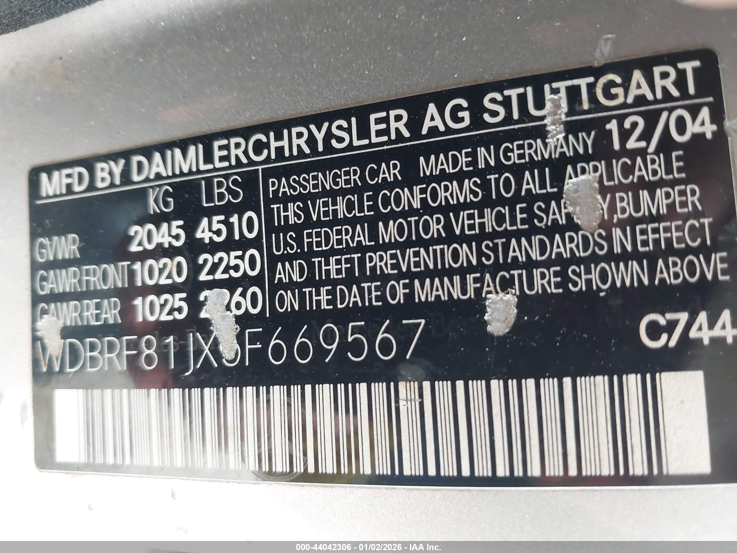 2005 Mercedes-benz C 240 Luxury 4matic Серый vin: WDBRF81JX5F669567