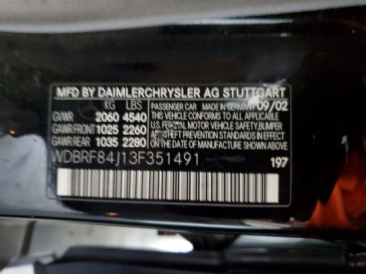 2003 Mercedes-benz C 320 4matic Black vin: WDBRF84J13F351491