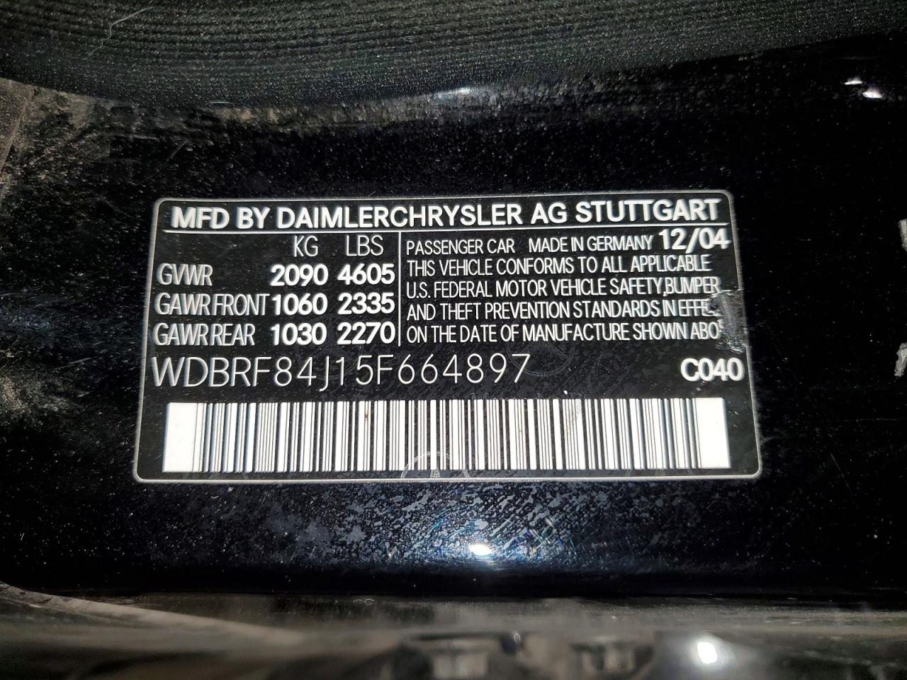 2005 Mercedes-benz C 320 4matic Black vin: WDBRF84J15F664897