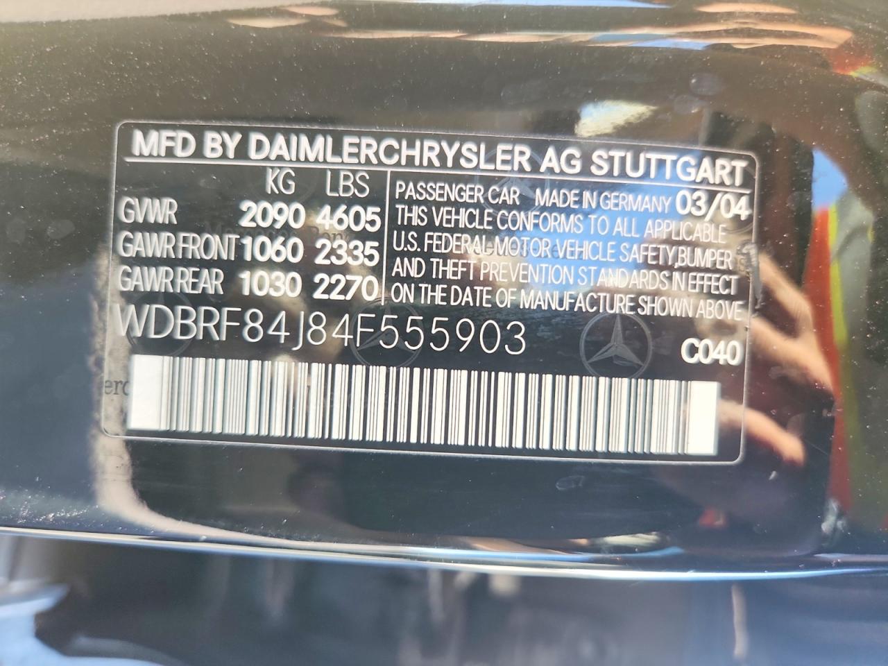 2004 Mercedes-benz C 320 4matic Black vin: WDBRF84J84F555903