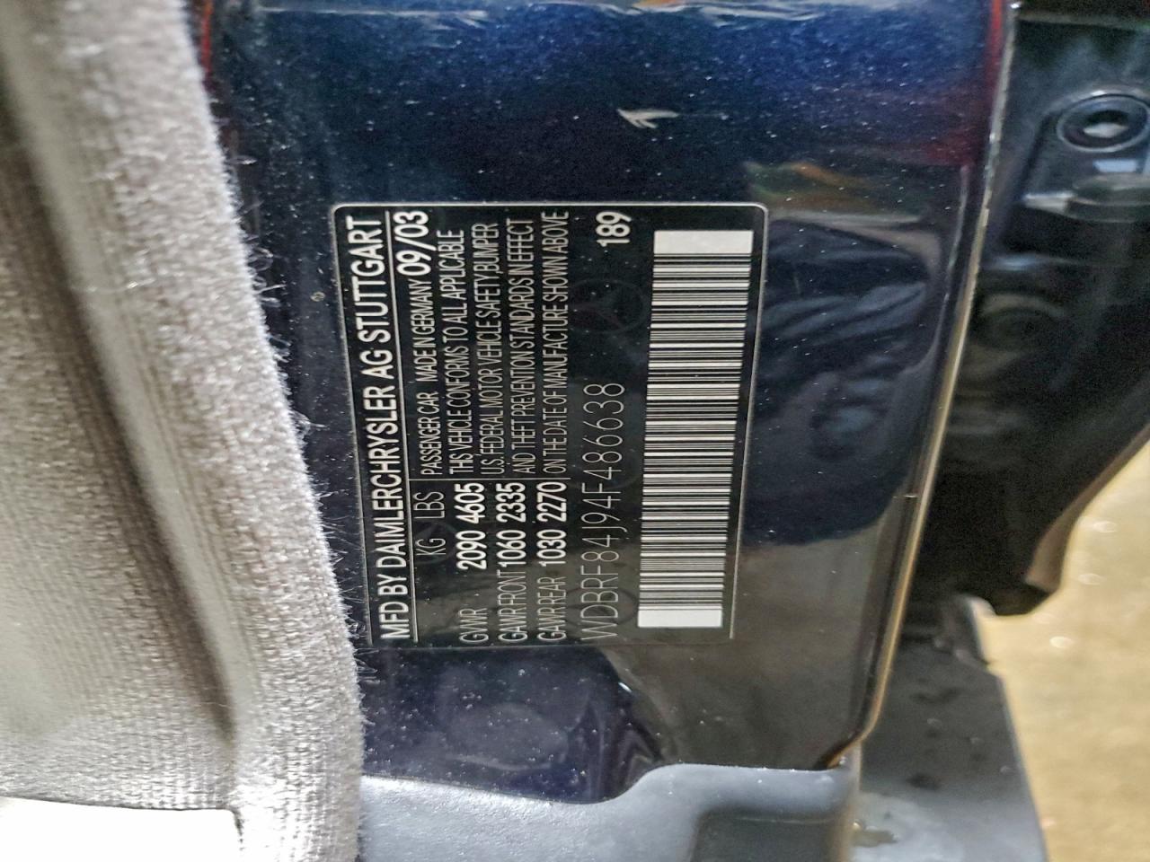 2004 Mercedes-benz C 320 4matic Blue vin: WDBRF84J94F486638