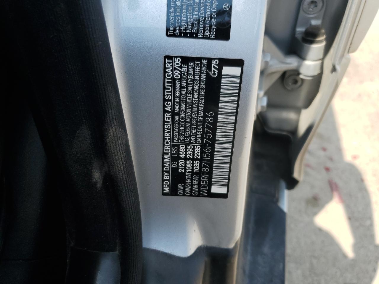 2006 Mercedes-benz C 350 4matic Silver vin: WDBRF87H56F757786