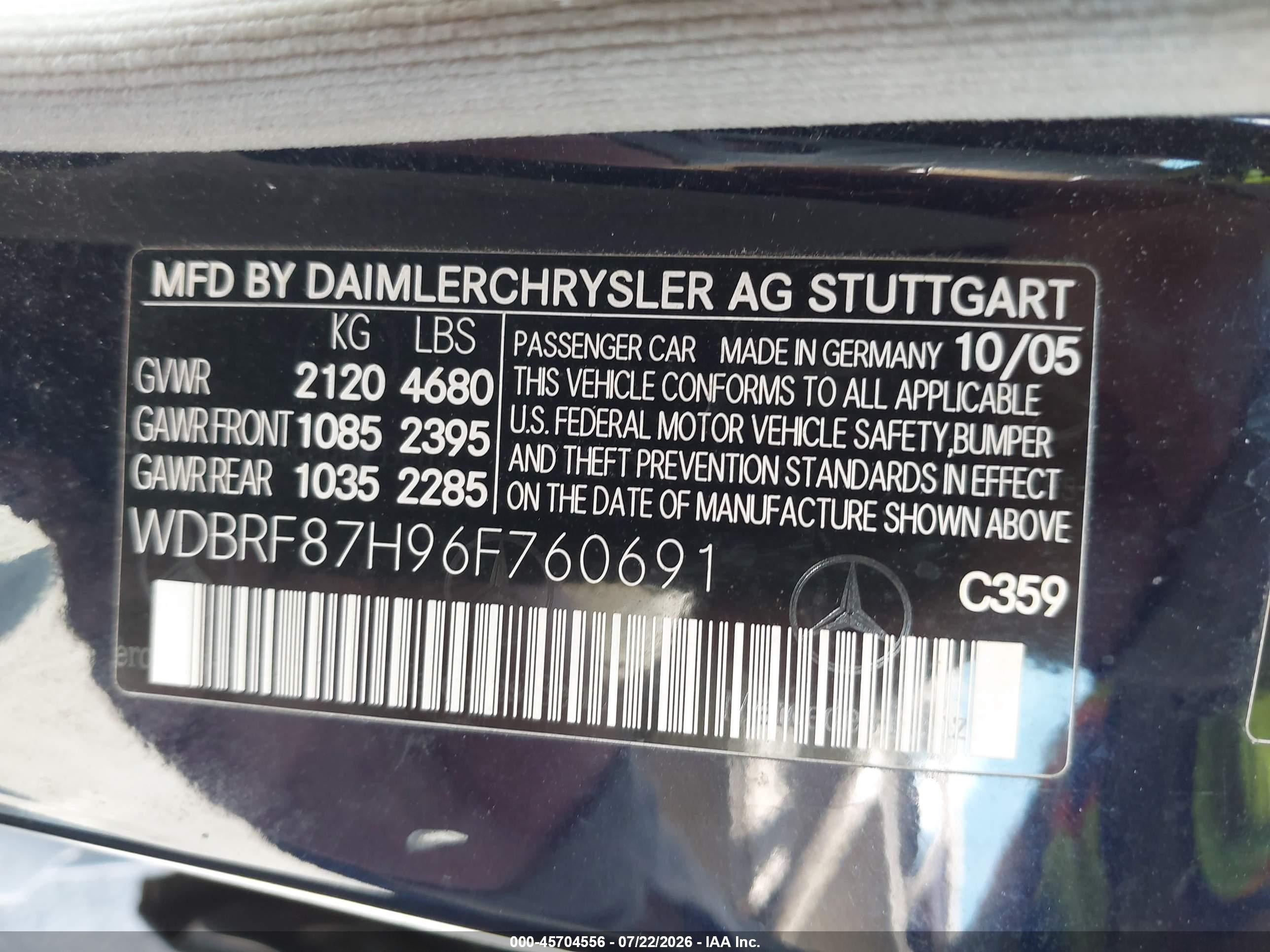 2006 Mercedes-benz C 350 Luxury 4matic Blue vin: WDBRF87H96F760691