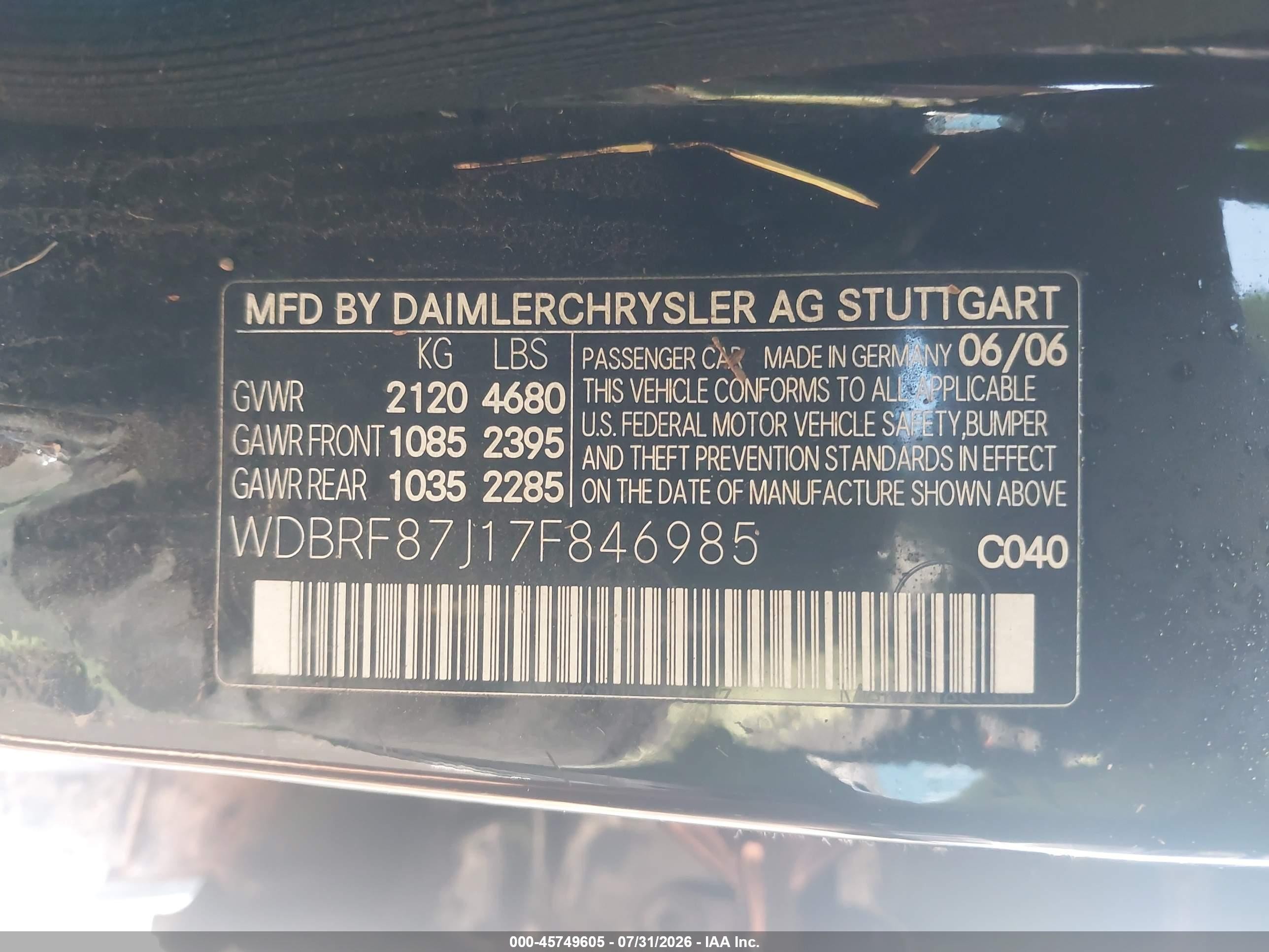 2007 Mercedes-benz C 350 Luxury 4matic Black vin: WDBRF87J17F846985