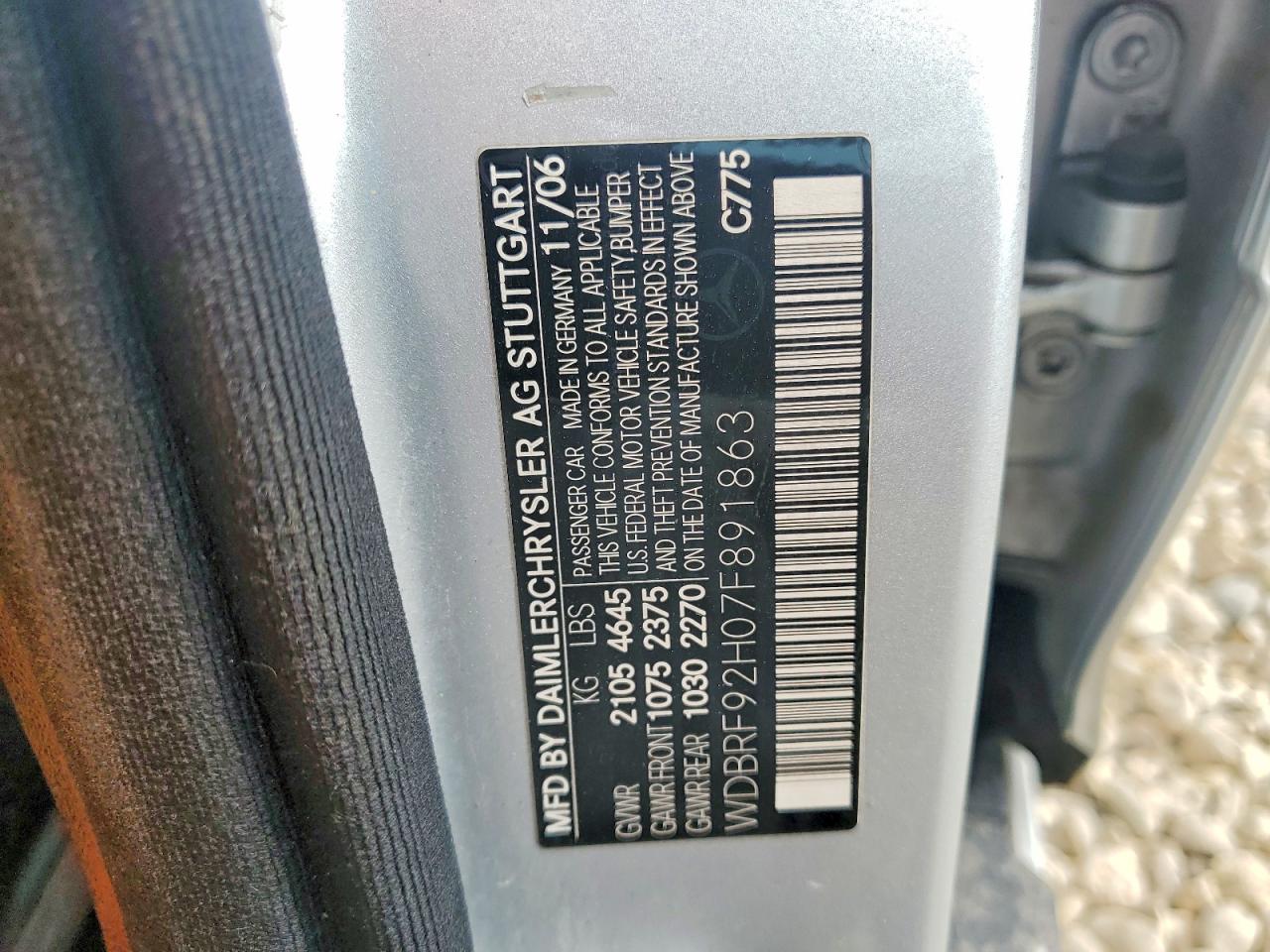 2007 Mercedes-benz C 280 4matic Gray vin: WDBRF92H07F891863