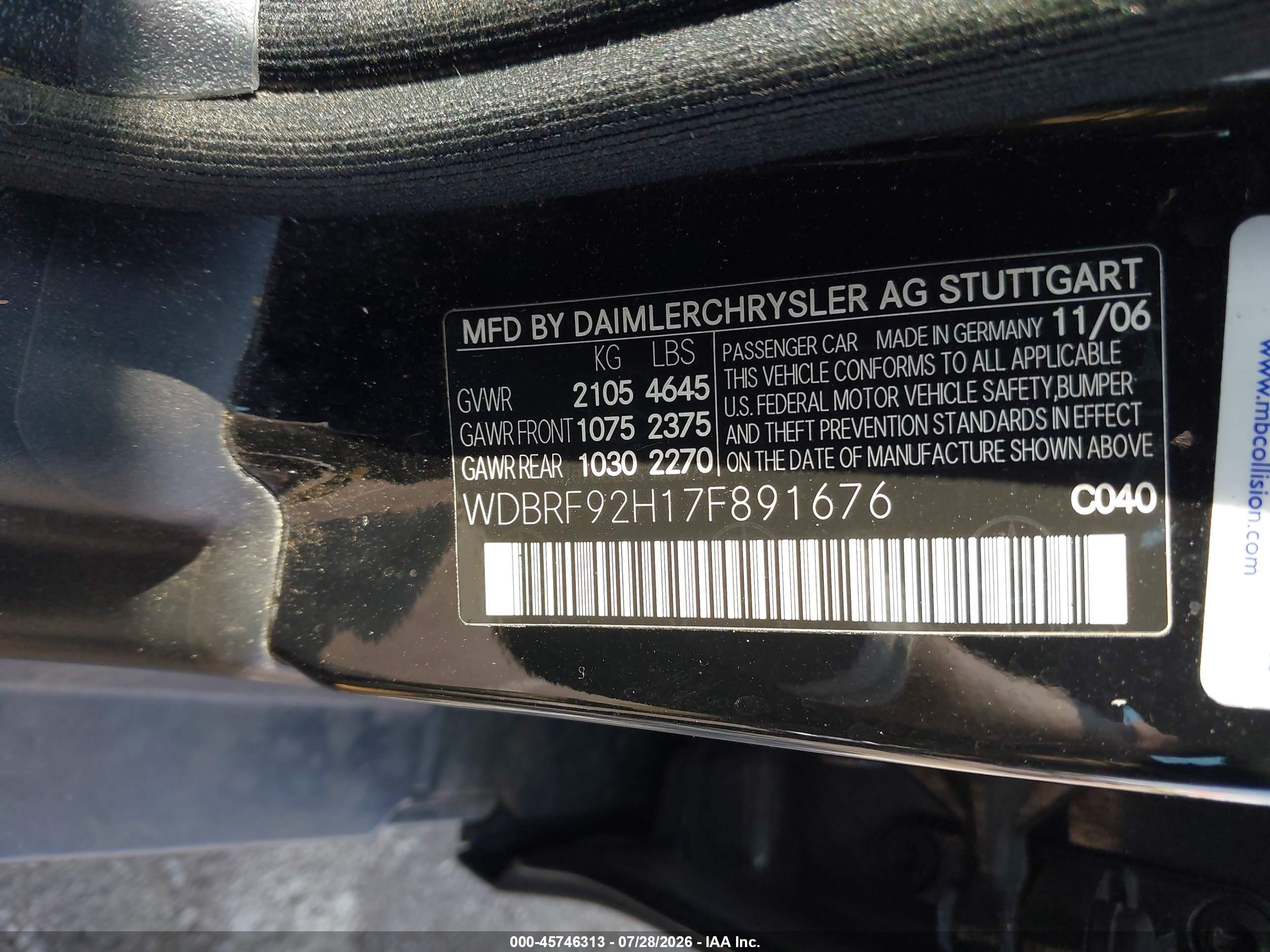 2007 Mercedes-benz C 280 Luxury 4matic Black vin: WDBRF92H17F891676