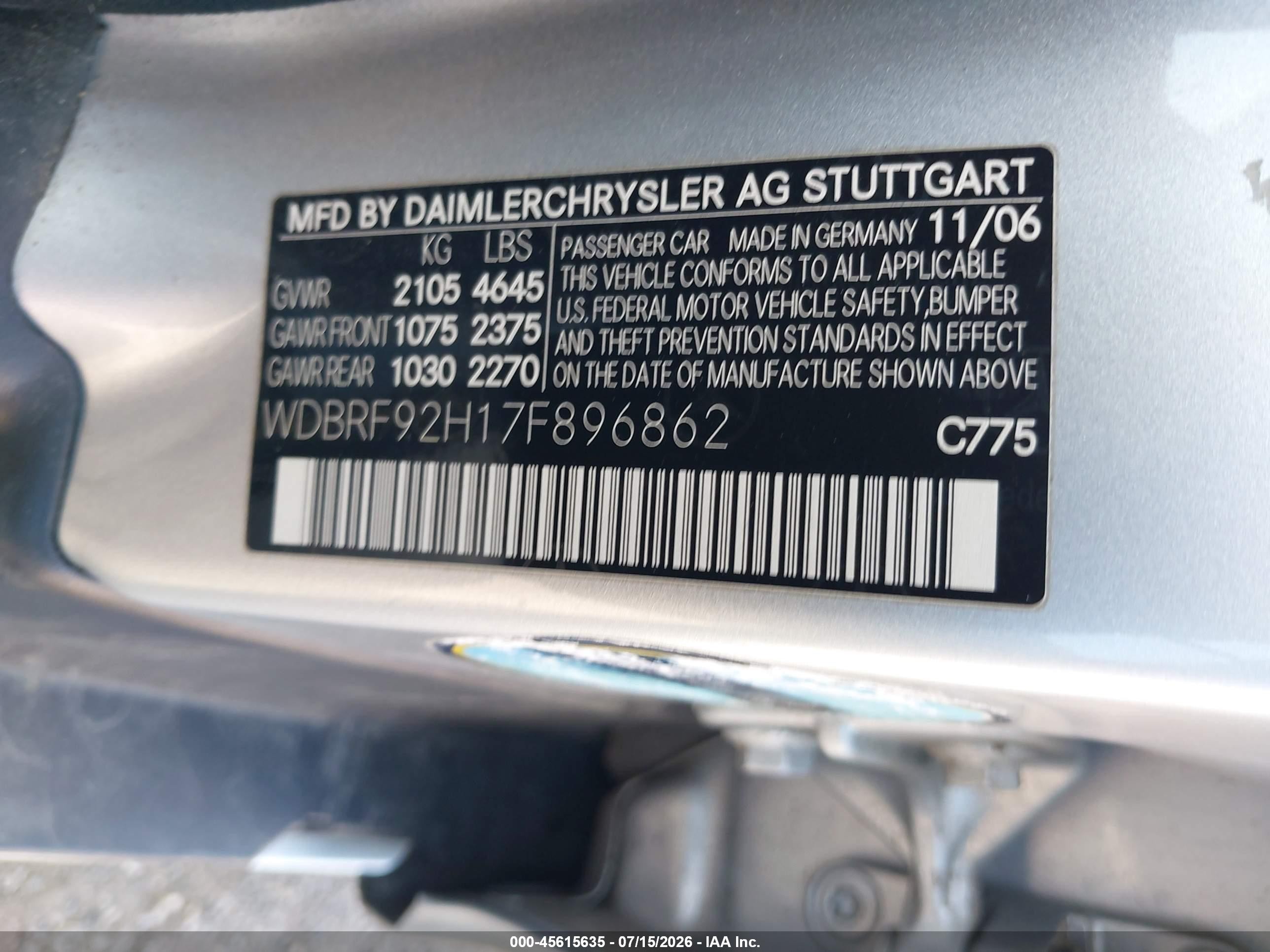 2007 Mercedes-benz C 280 Luxury 4matic Silver vin: WDBRF92H17F896862
