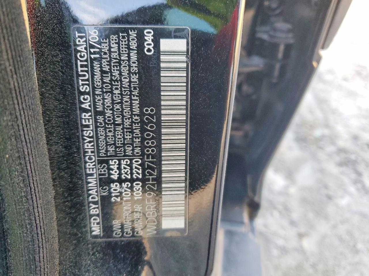 2007 Mercedes-benz C 280 4matic Black vin: WDBRF92H27F889628