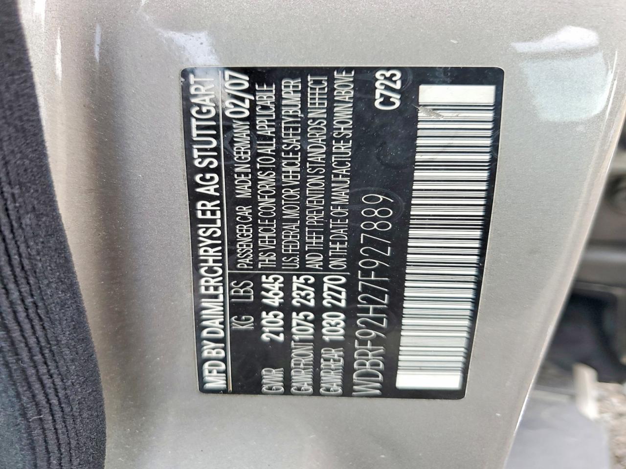 2007 Mercedes-benz C 280 4matic Silver vin: WDBRF92H27F927889