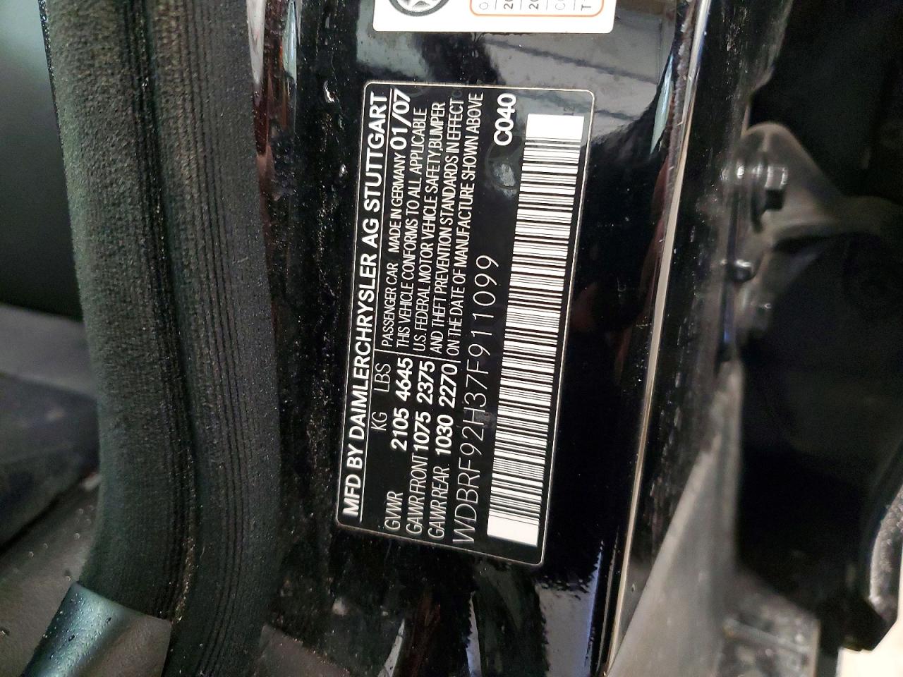 2007 Mercedes-benz C 280 4matic Black vin: WDBRF92H37F911099
