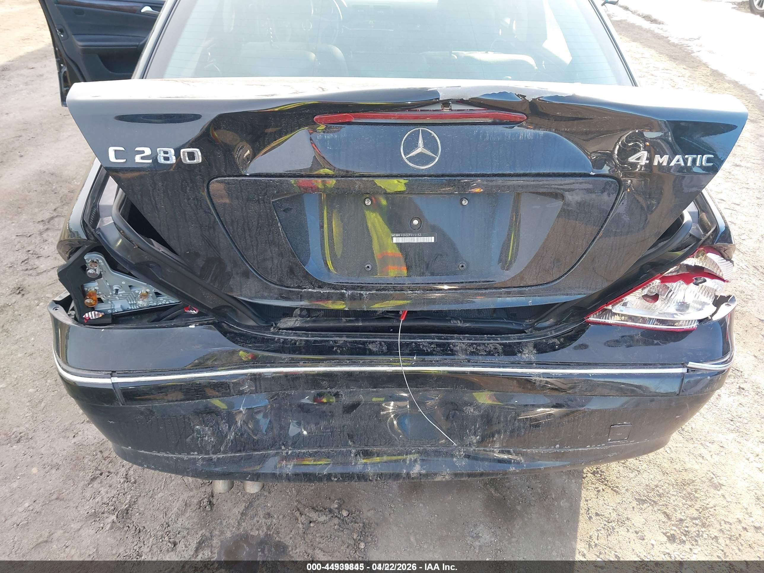 2007 Mercedes-benz C 280 Luxury 4matic Black vin: WDBRF92H37F915153
