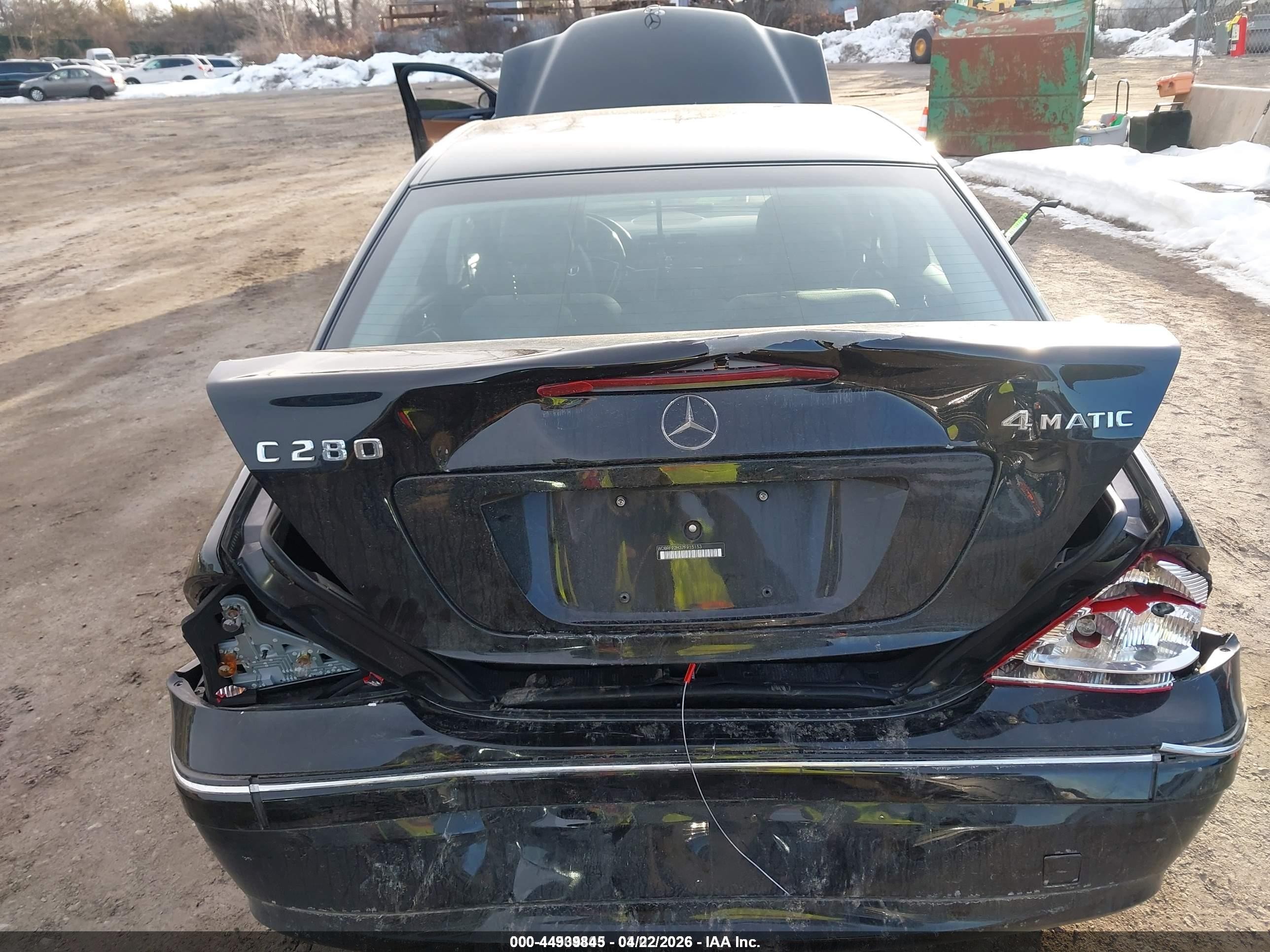 2007 Mercedes-benz C 280 Luxury 4matic Black vin: WDBRF92H37F915153