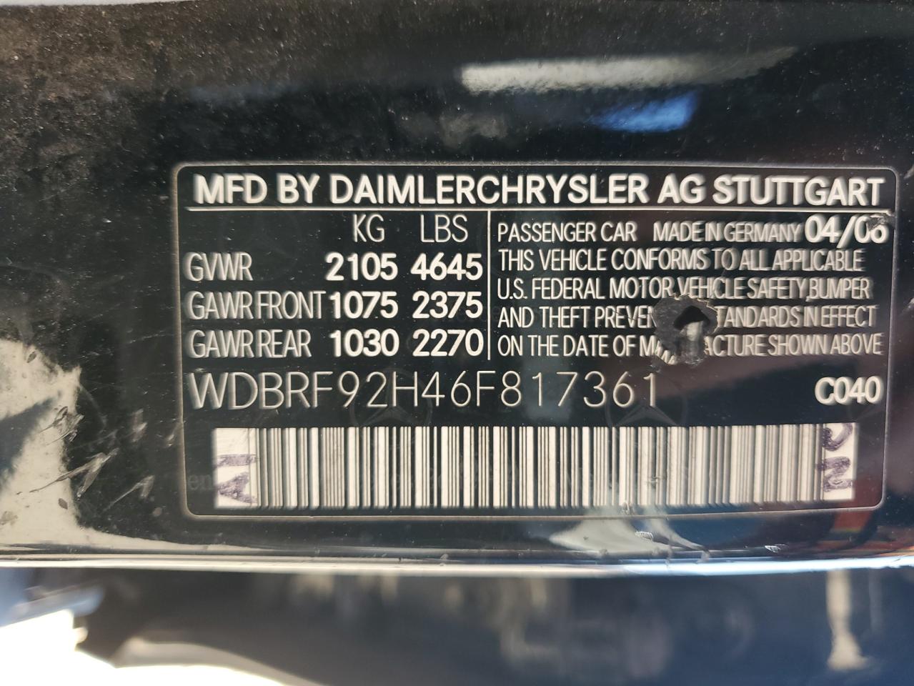 2006 Mercedes-benz C 280 4matic Black vin: WDBRF92H46F817361