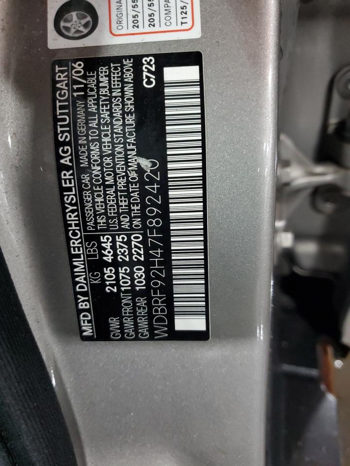 2007 Mercedes-benz C 280 4matic Желто-коричневый vin: WDBRF92H47F892420