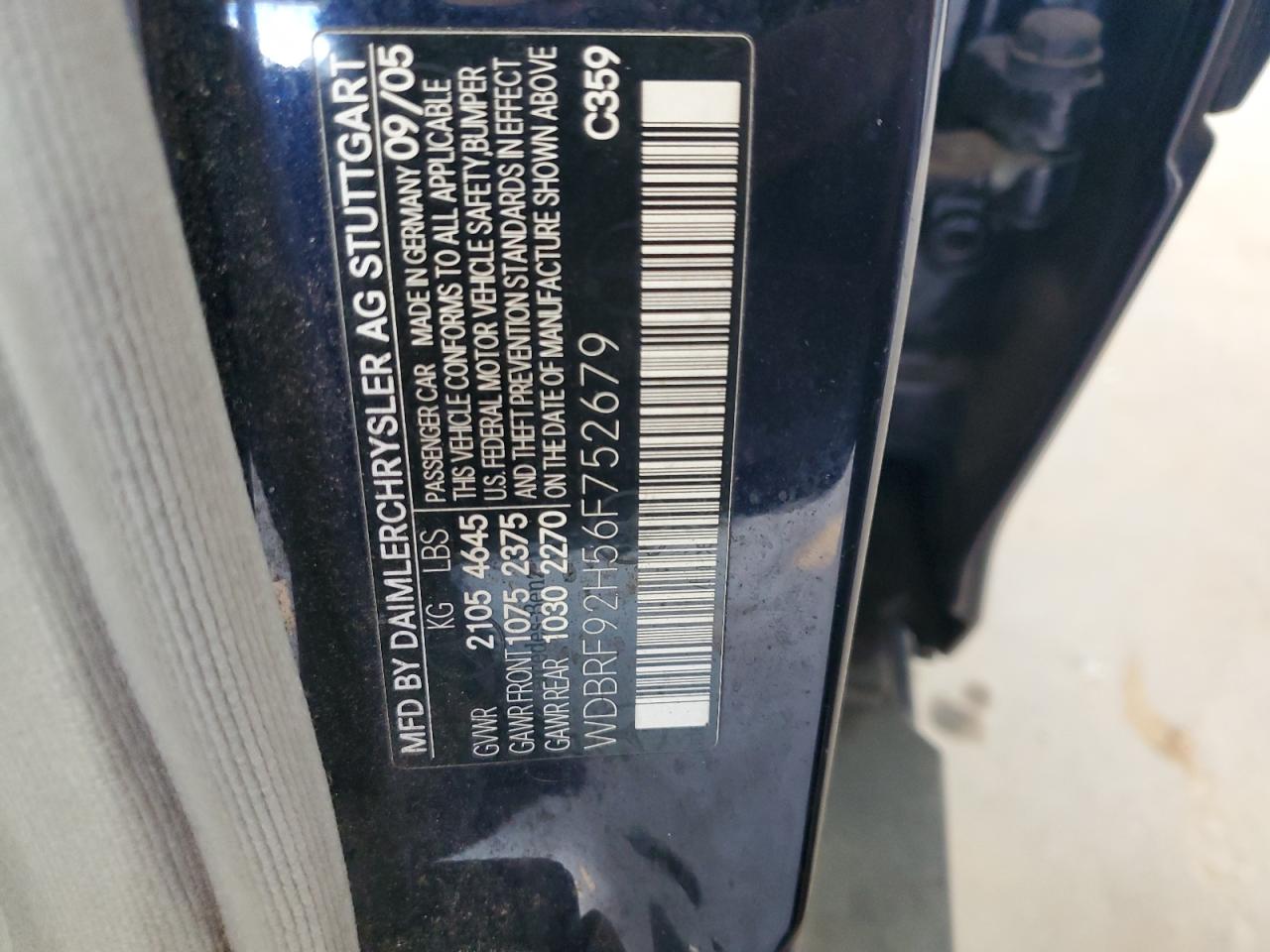 2006 Mercedes-benz C 280 4matic Blue vin: WDBRF92H56F752679