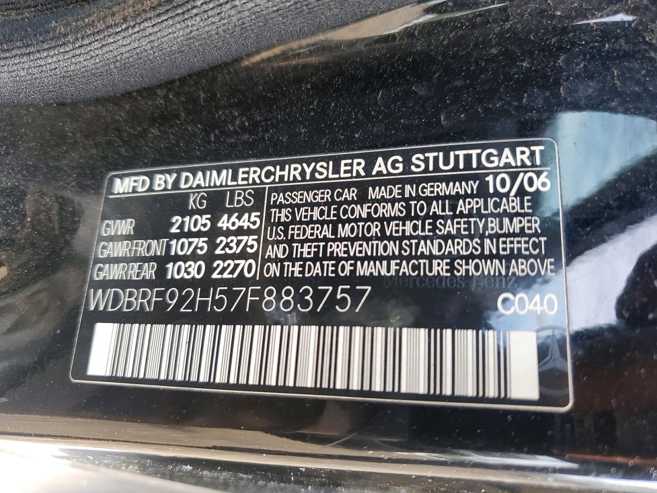 2007 Mercedes-benz C 280 4matic Black vin: WDBRF92H57F883757
